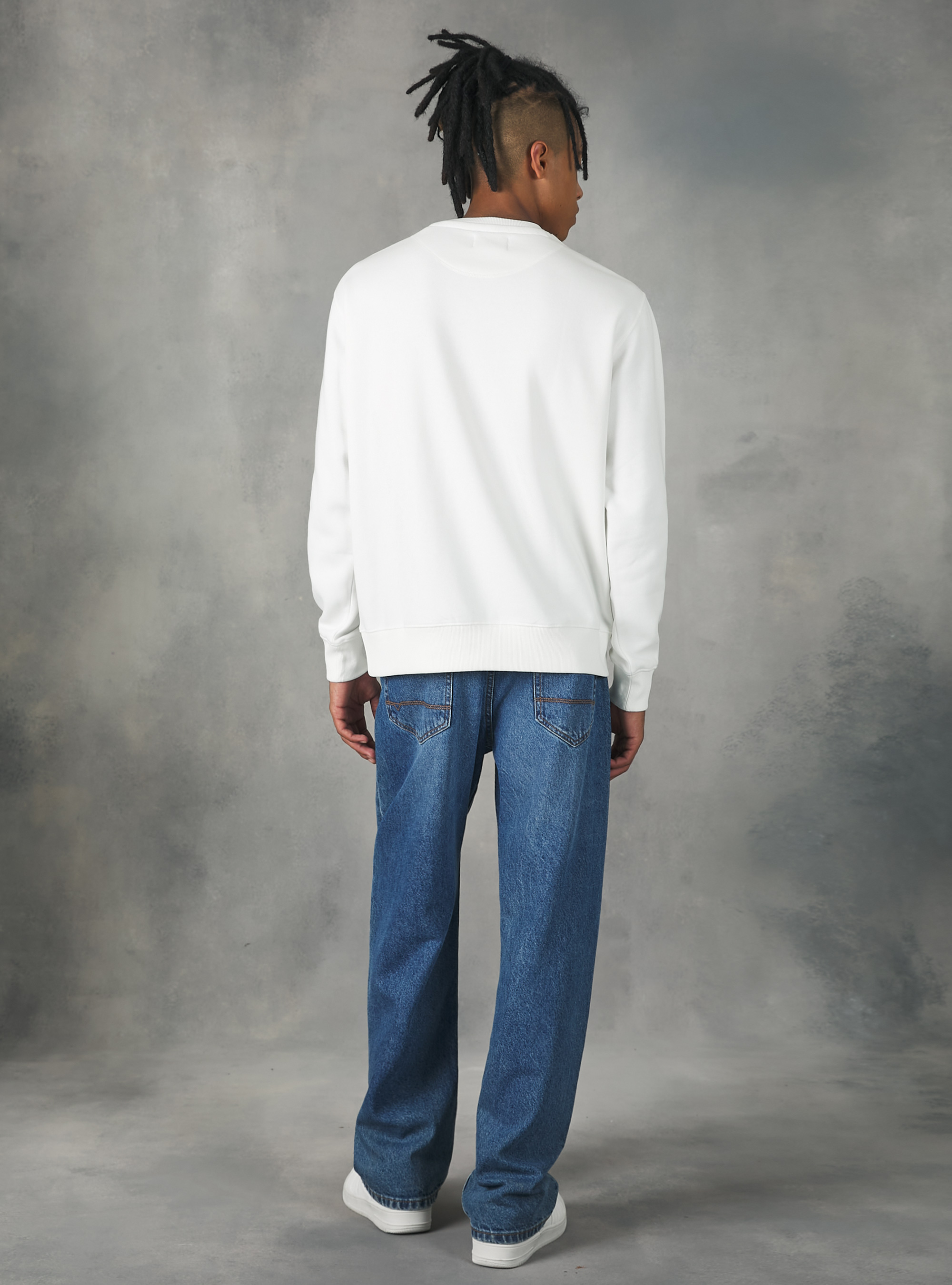 Felpa girocollo tinta unita, WH2 WHITE