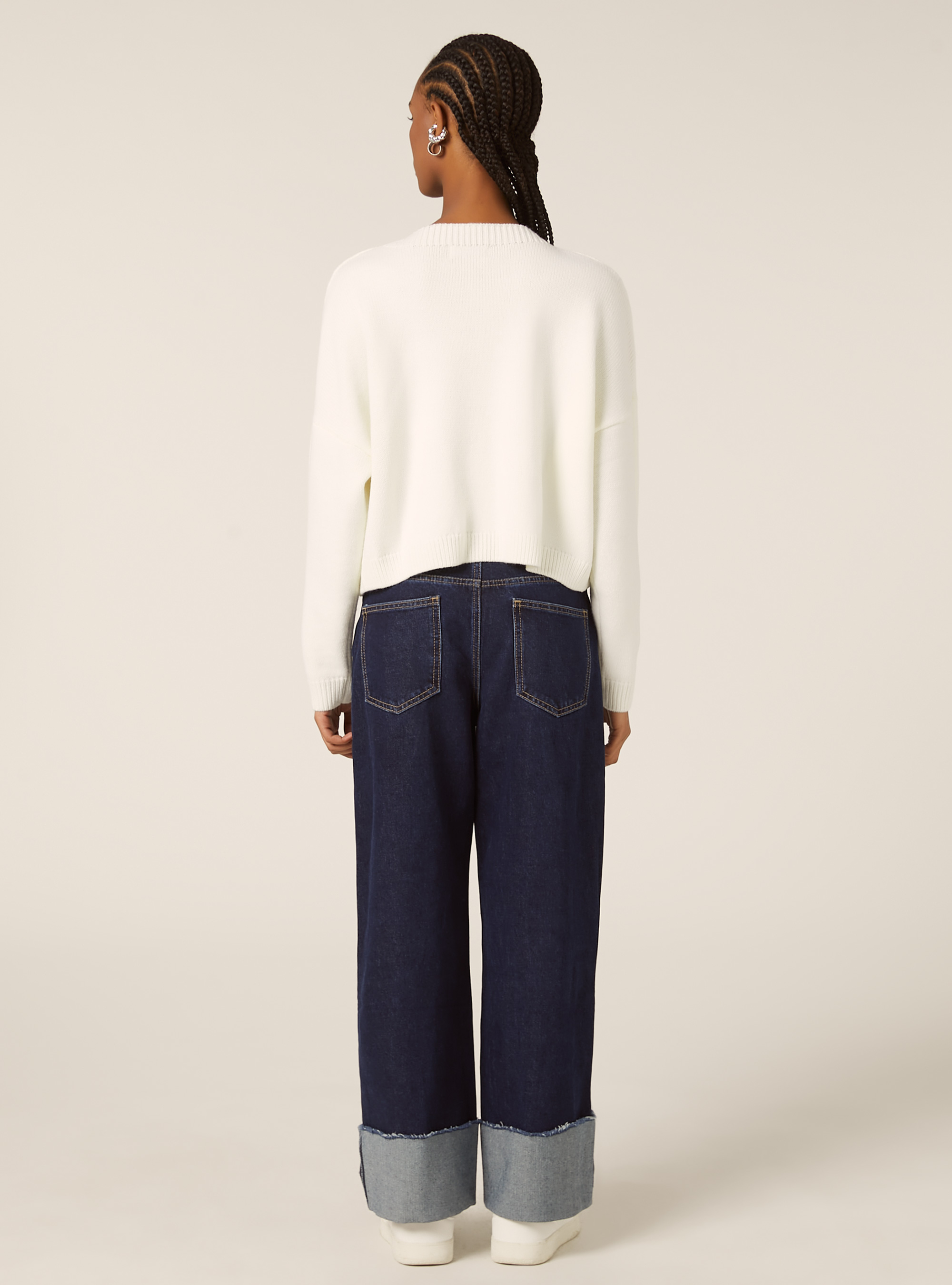 Basic crew neck pullover, WH1 OFF WHITE