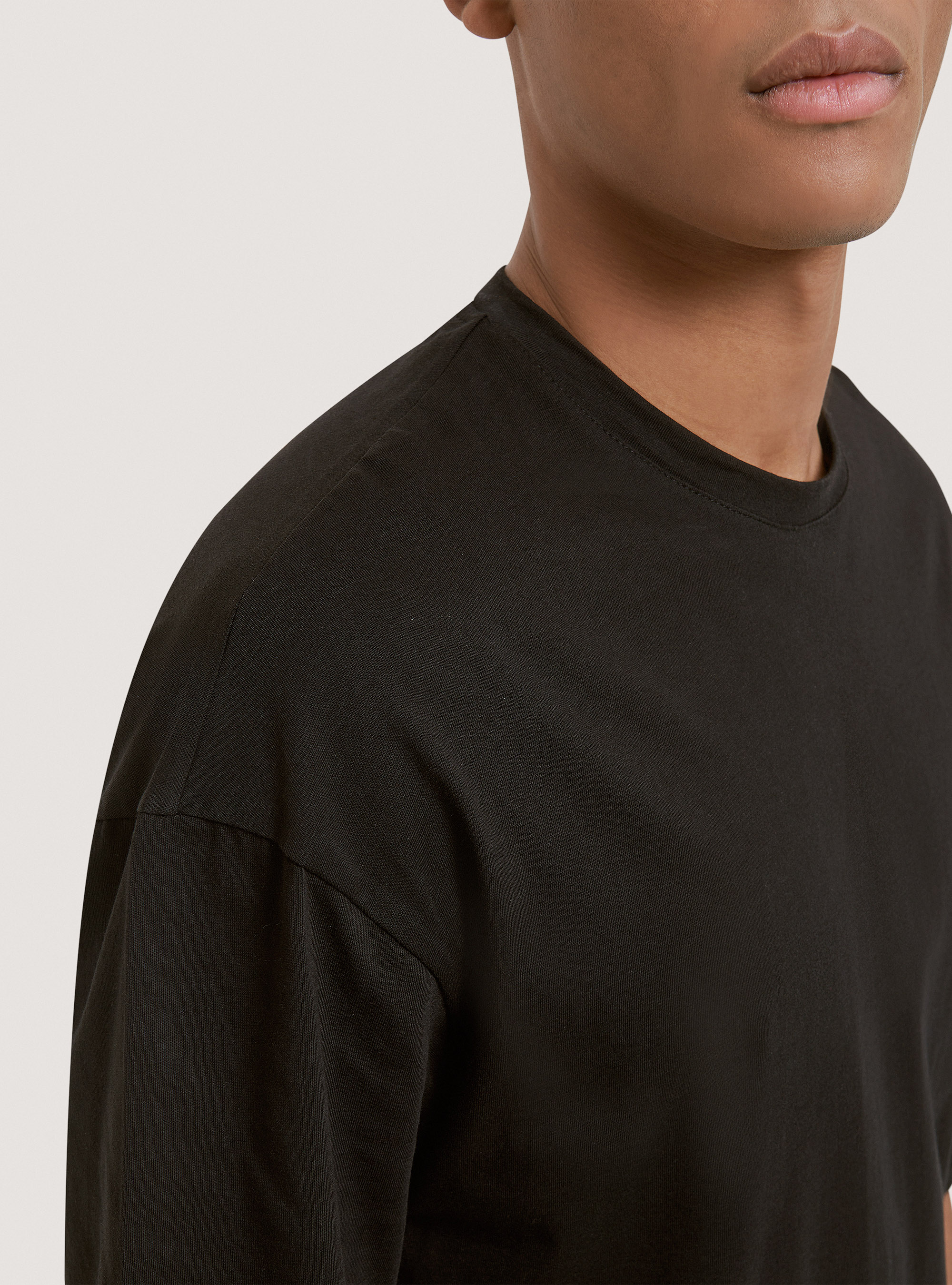Oversized cotton T-shirt, BLACK