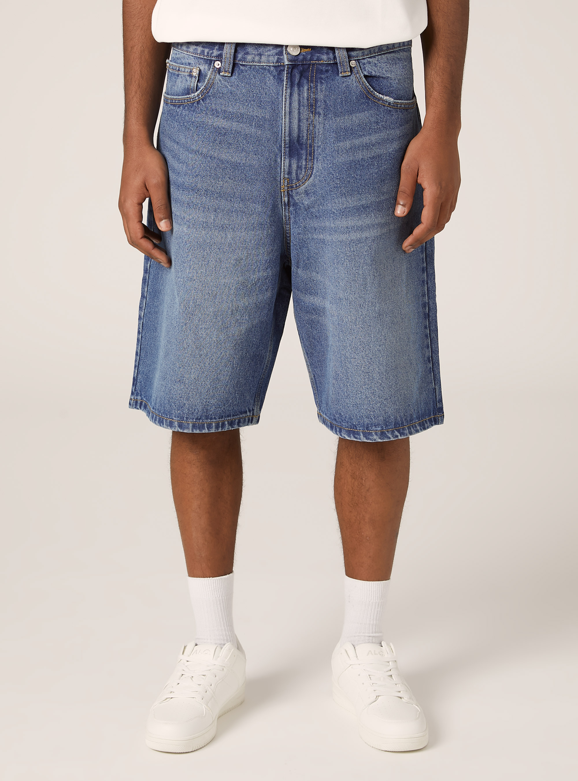 Denim loose fit bermuda shorts, D003 MEDIUM BLUE