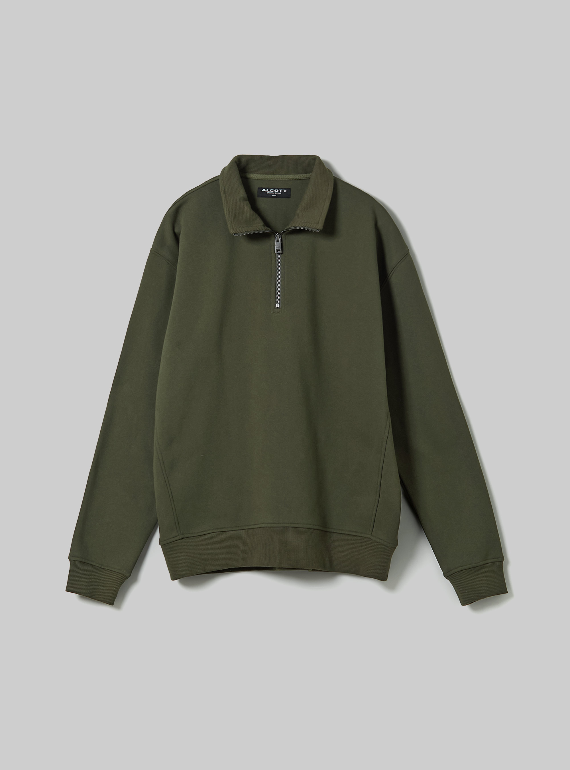 Plain-coloured half-neck sweatshirt, KY2 KAKY MEDIUM