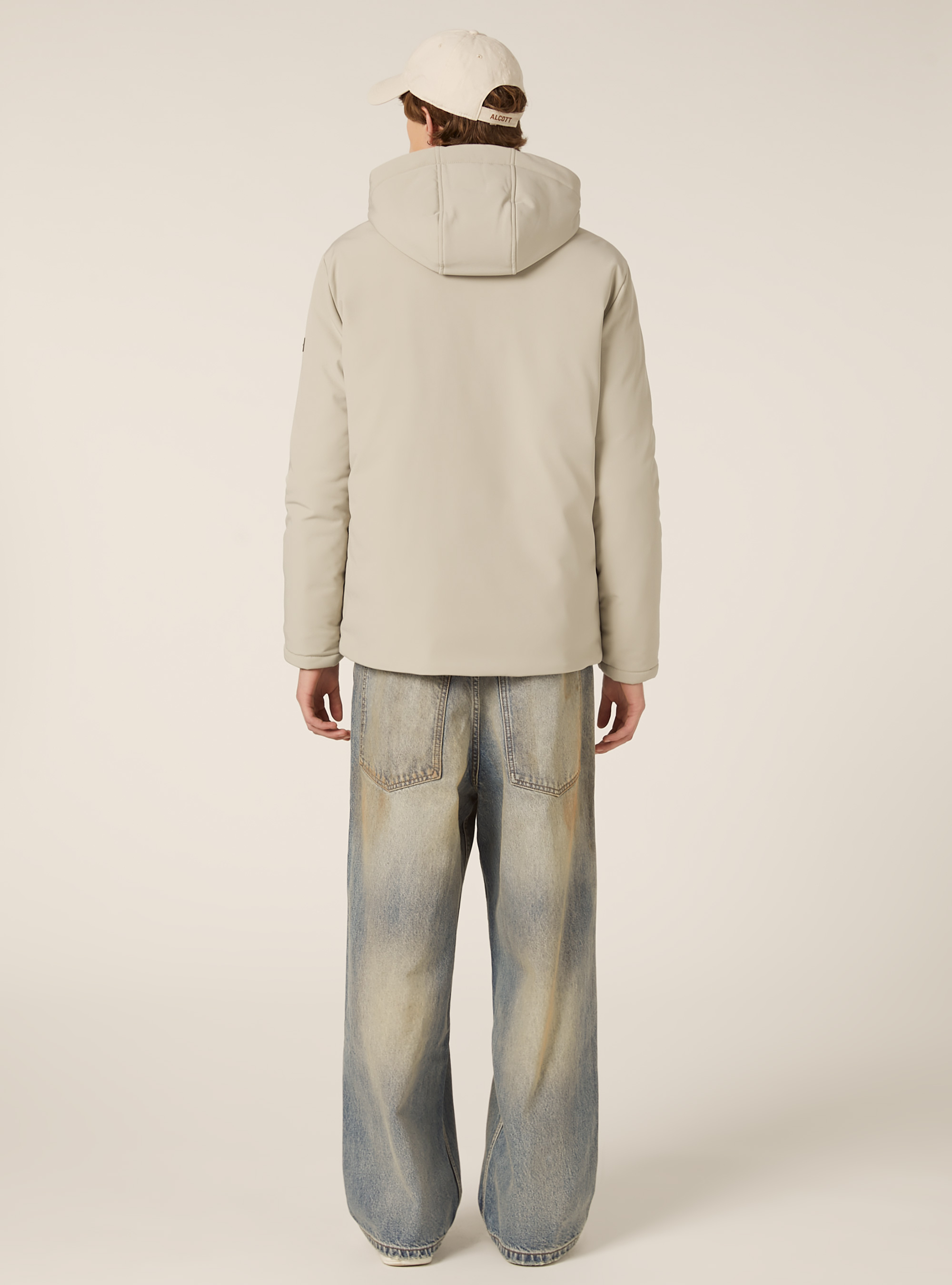 Giubbino con cappuccio e zip impermeabili, CR3 CREAM LIGHT