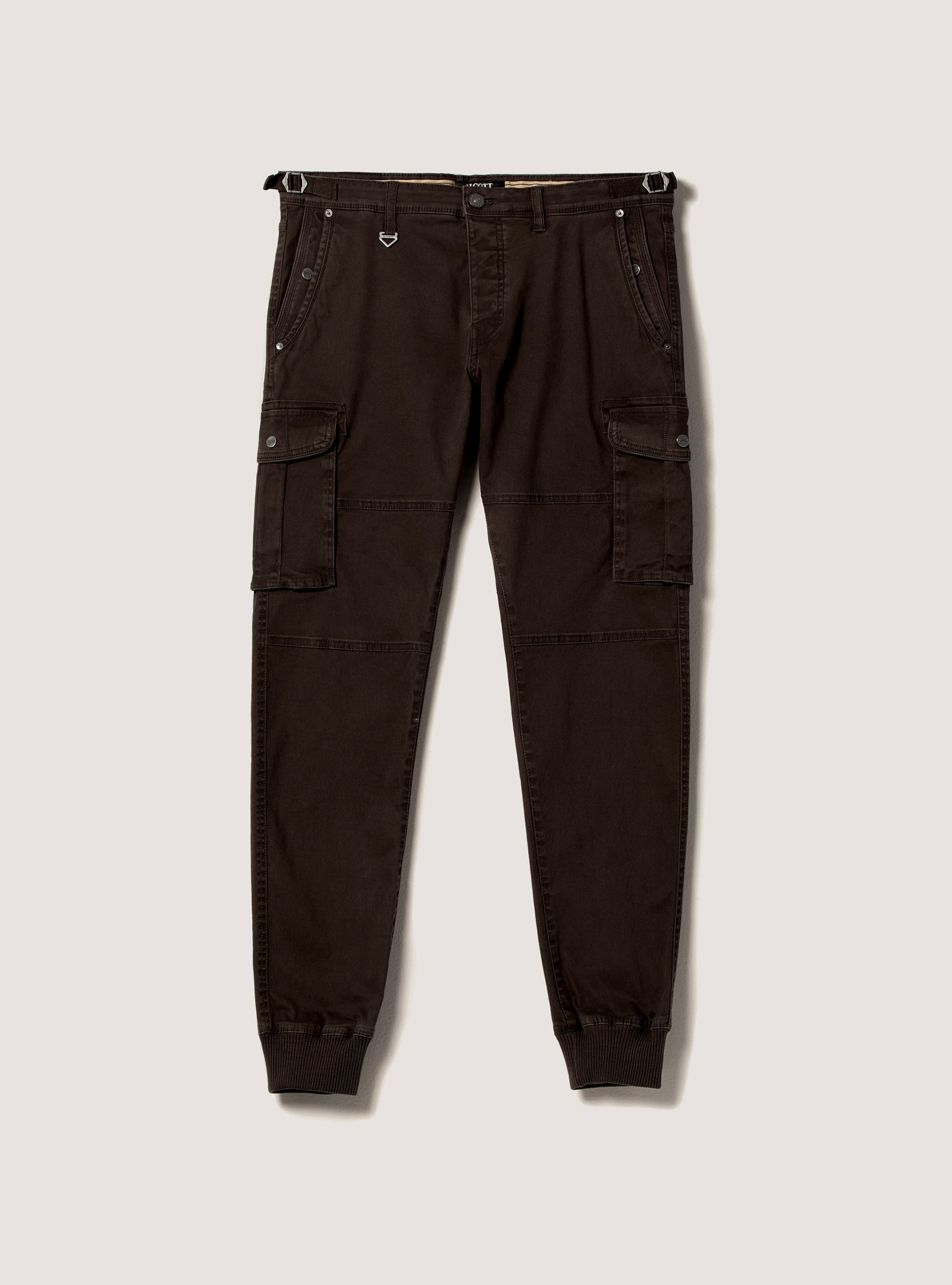 Cotton cargo trousers with elastic band, BR1 BROWN DARK