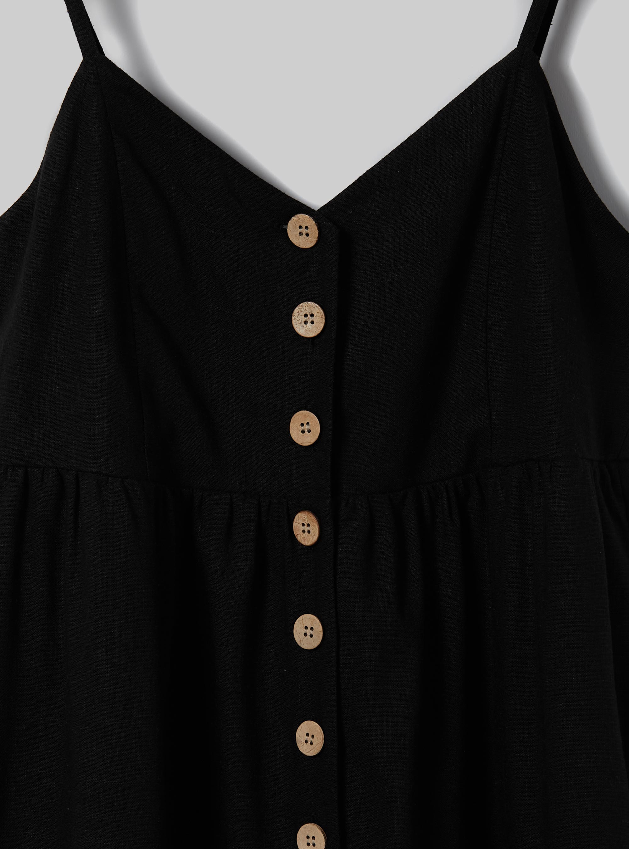 Unifarbener Overall aus Leinenmischung, BK1 BLACK