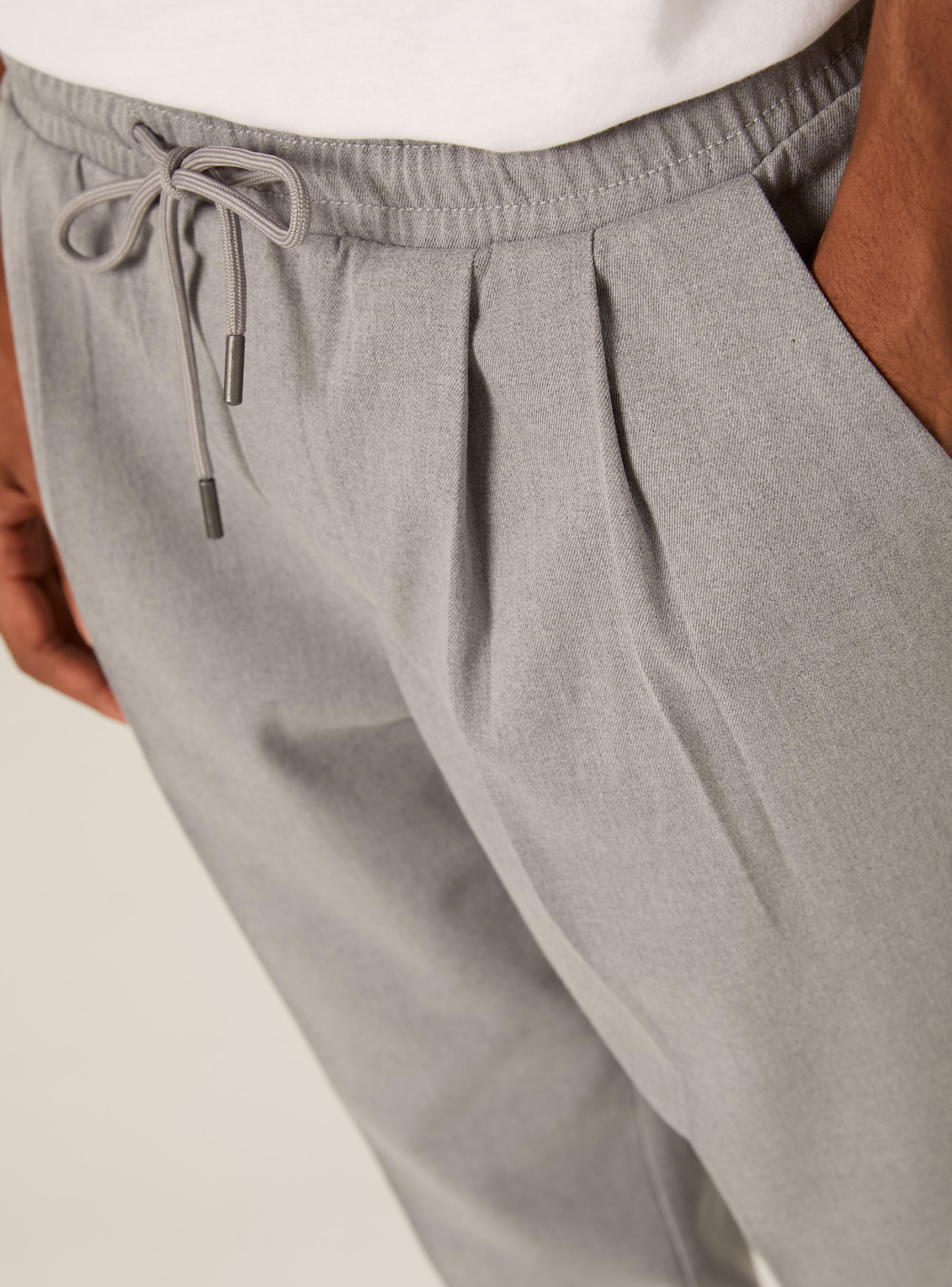 Twill jogger pants, MGY3 GREY MEL LIGHT