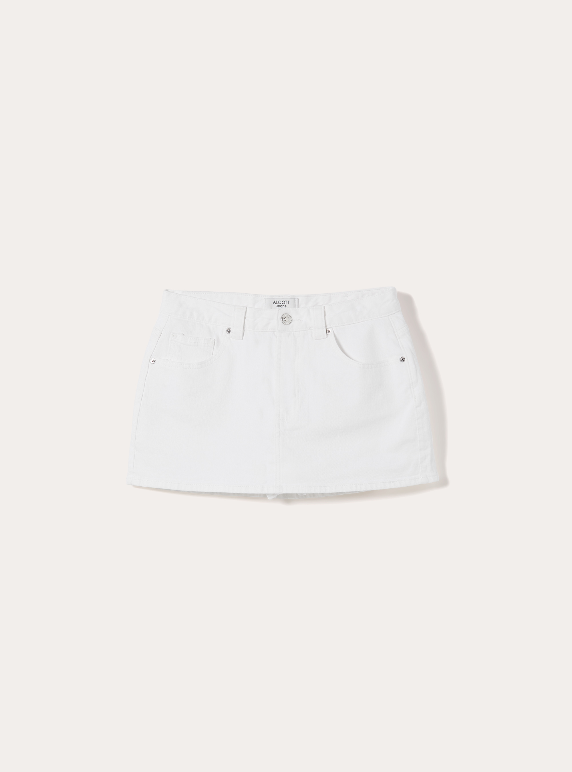 Five-Pocket Denim-Skort, D099 WHITE