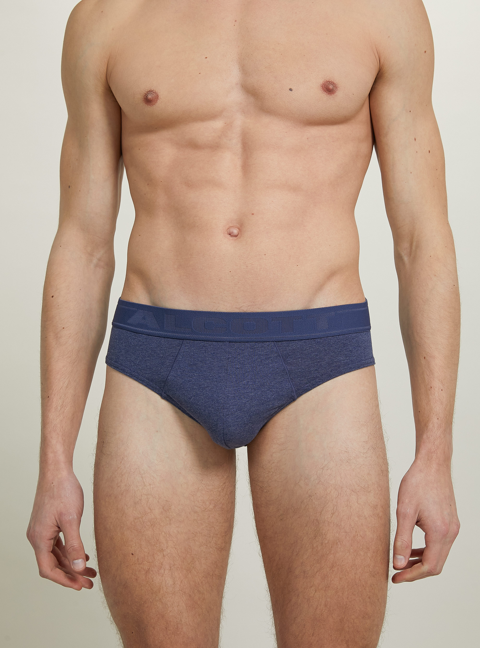 Slip in cotone elasticizzato con logo, MBL2 BLUE MEL MED