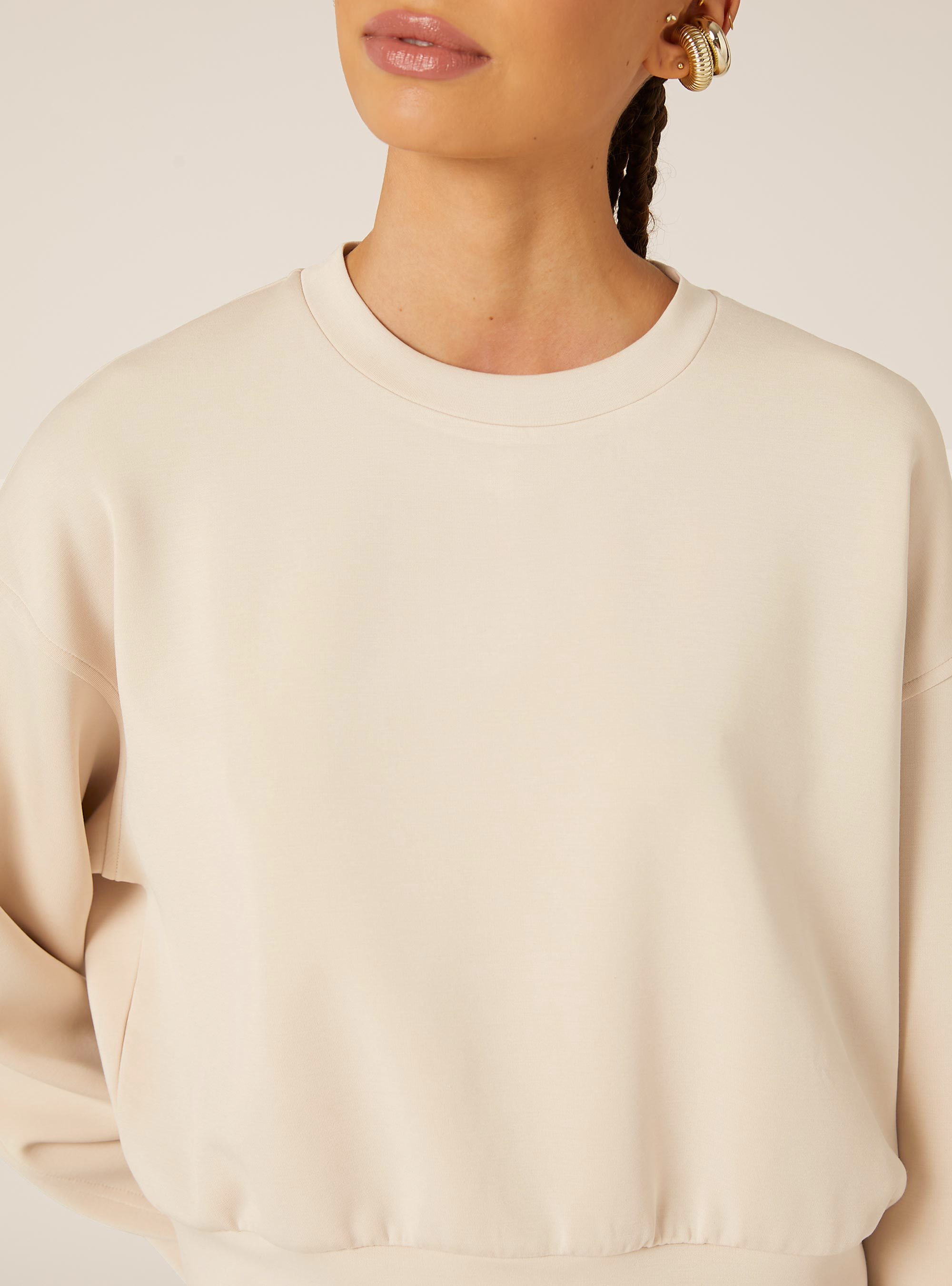 Soft touch sweatshirt, CR3 CREAM LIGHT