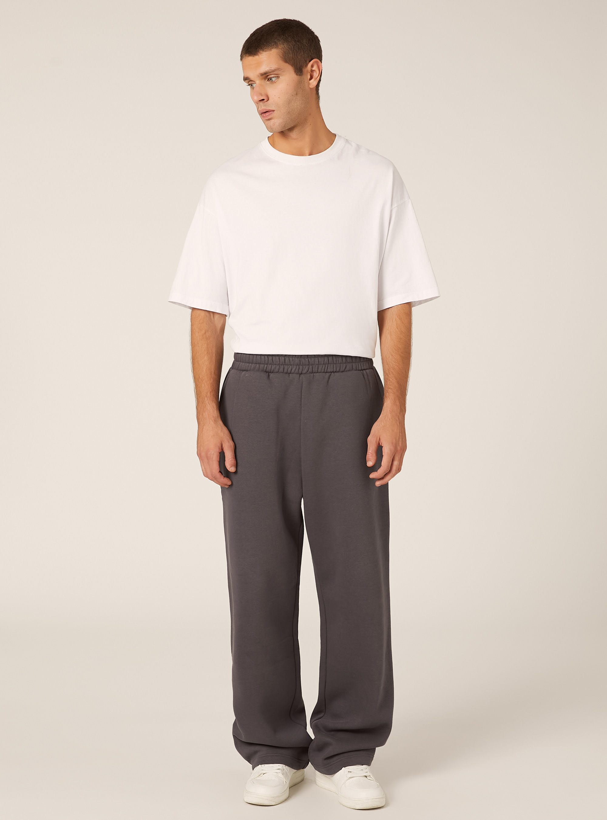 Pantalones holgados de felpa, GY1 GREY DARK