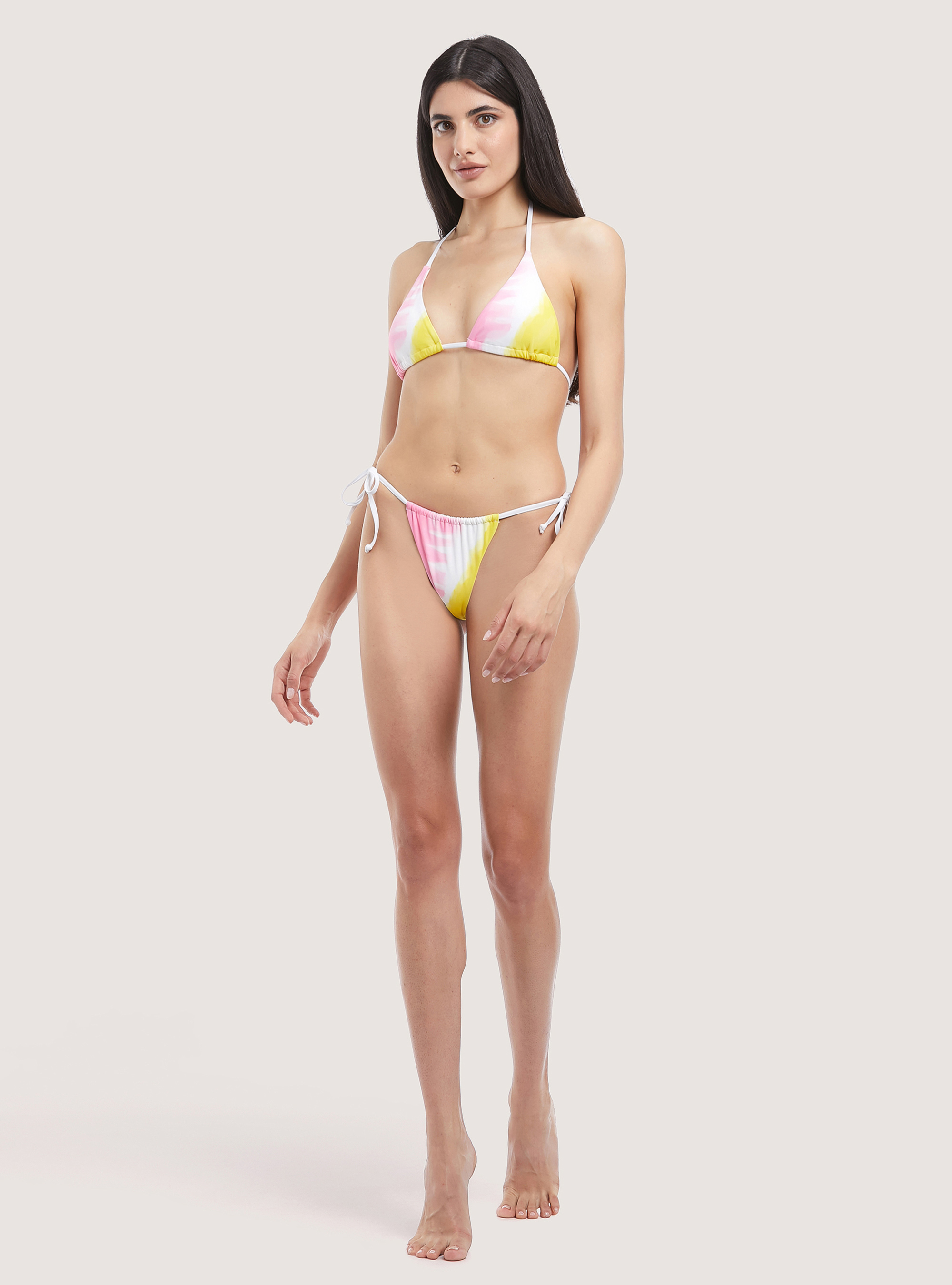 Bas de maillot de bain avec lacets en tissu recyclé, TIE DYE