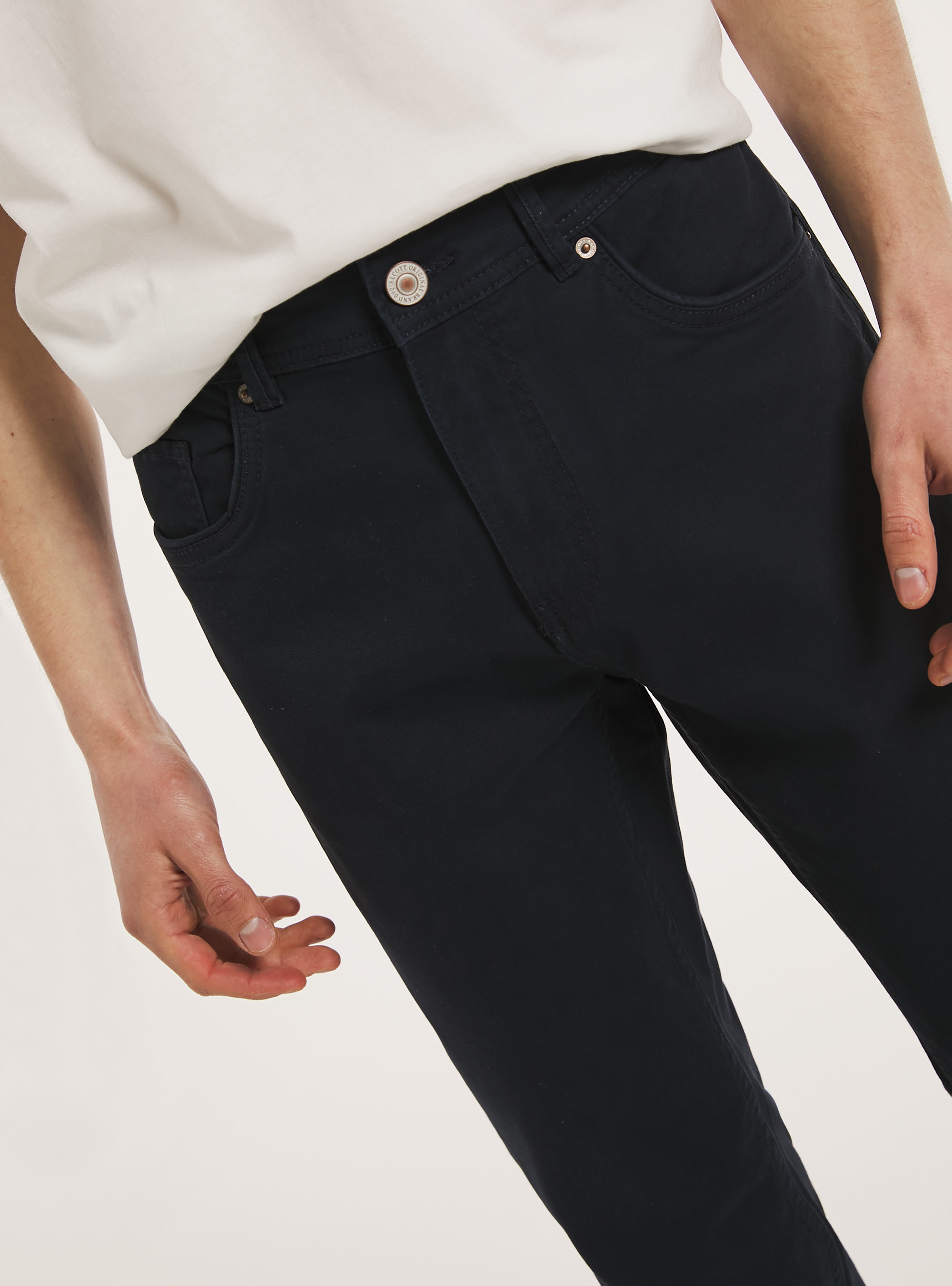 Pantalon skinny en coton, NA1 NAVY DARK