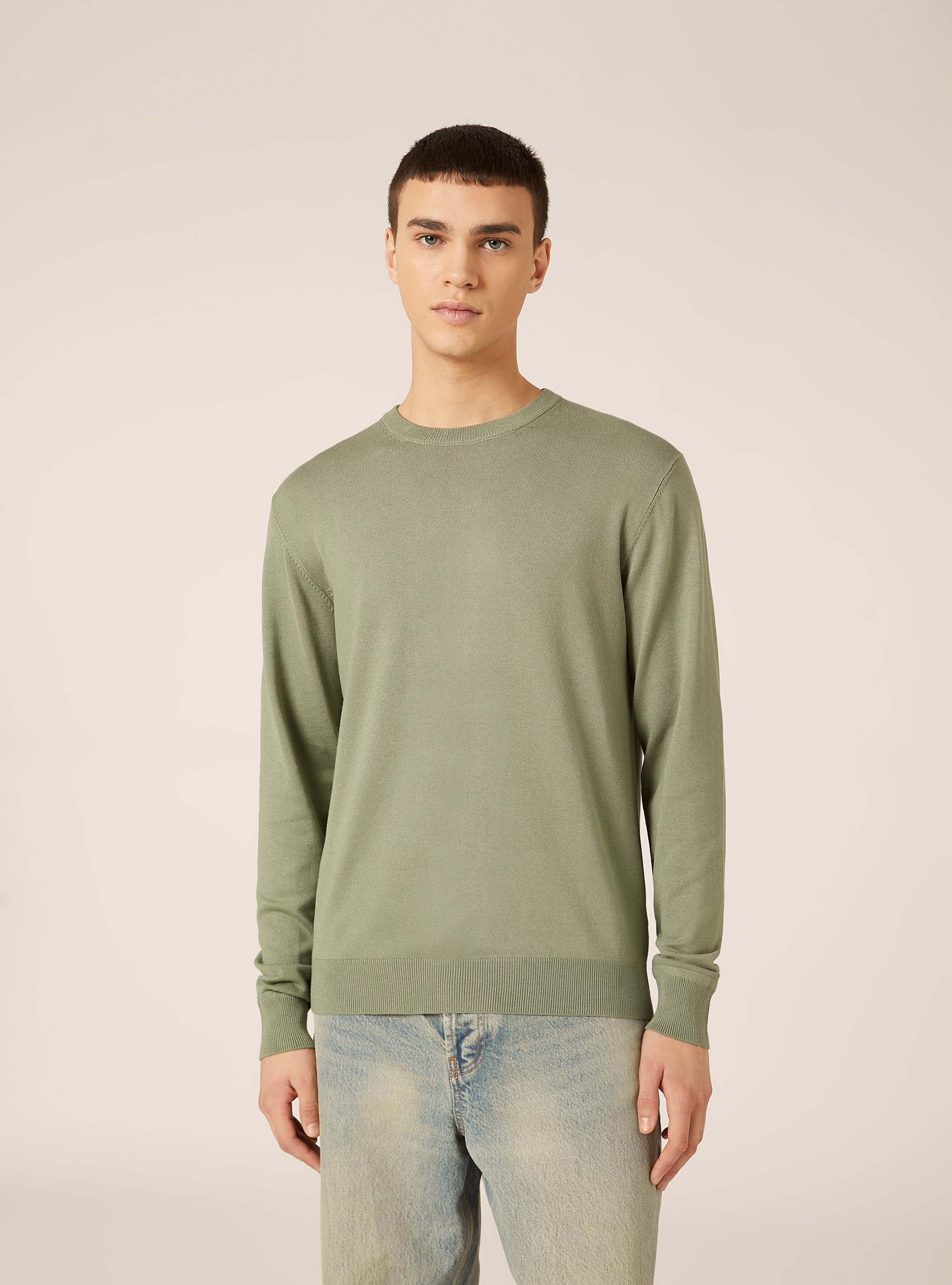 Pullover girocollo in viscosa sostenibile Ecovero, KY1 KAKY DARK