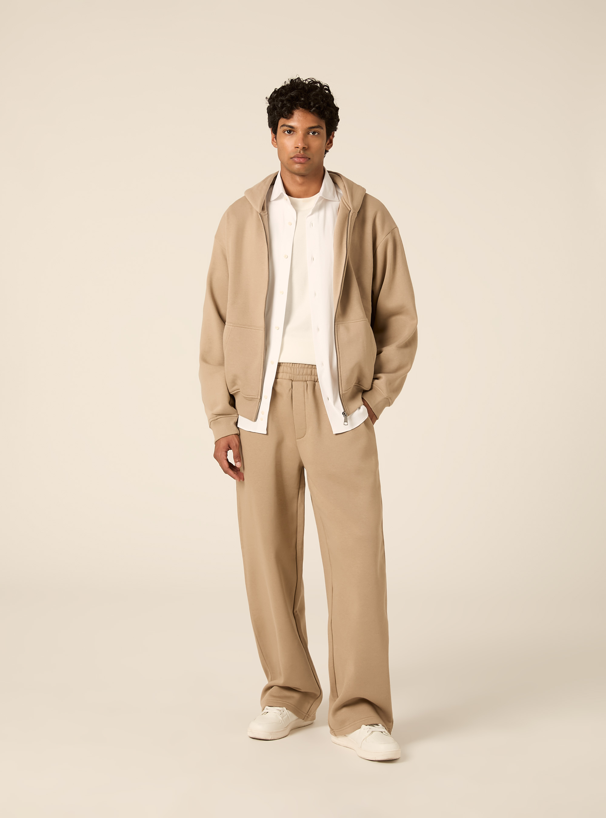 Cardigan basico boxy fit, BG2 BEIGE MEDIUM