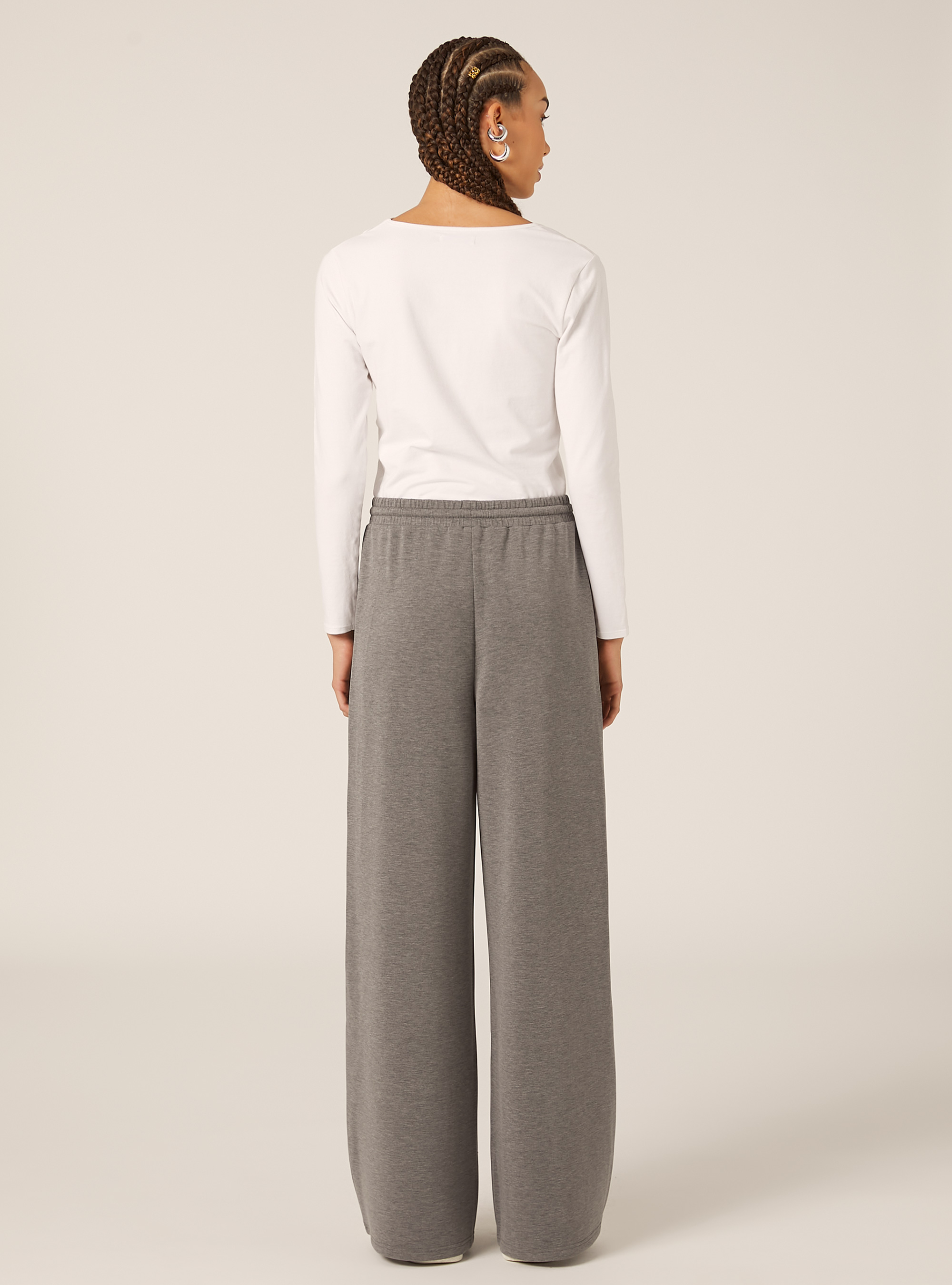 Soft touch wide leg joggers, MGY1 GREY MEL DARK