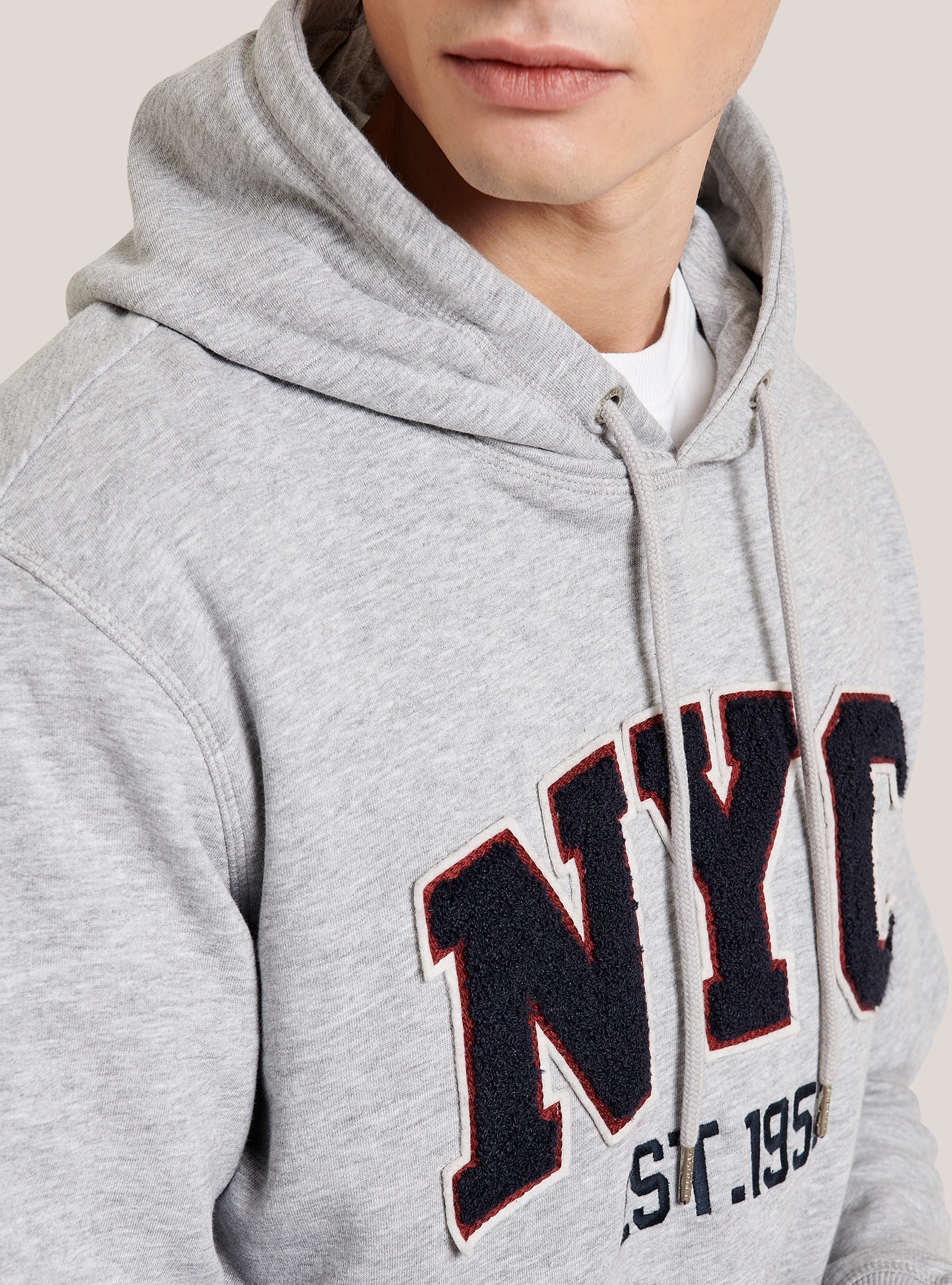 Hoodie with kangaroo pocket, LIGHT GREY MELANGE