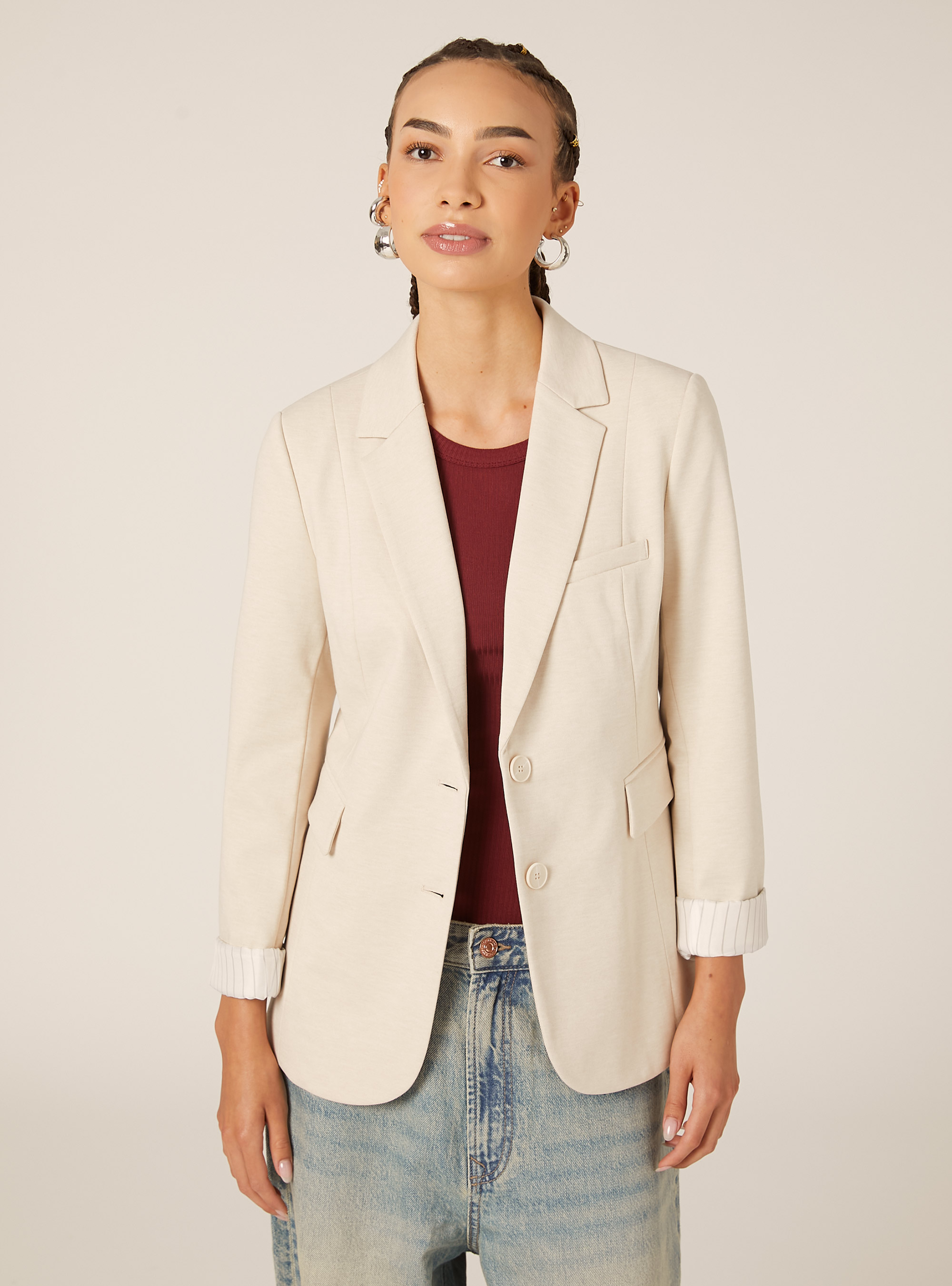 Jersey blazer, CR2 CREAM MEDIUM