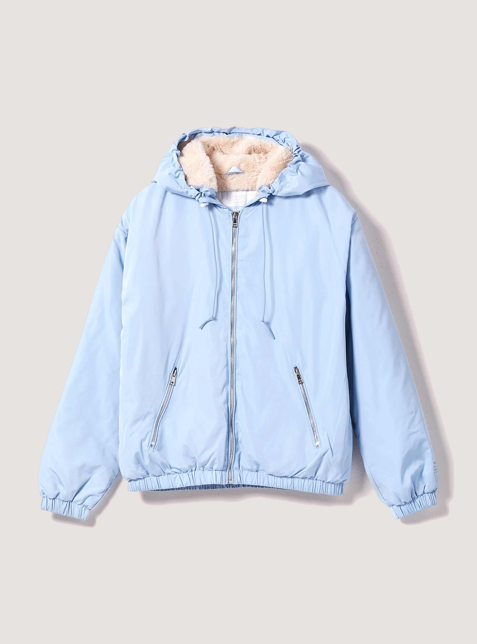 Bomber jacket with faux fur lining, AZ3 AZURRE LIGHT