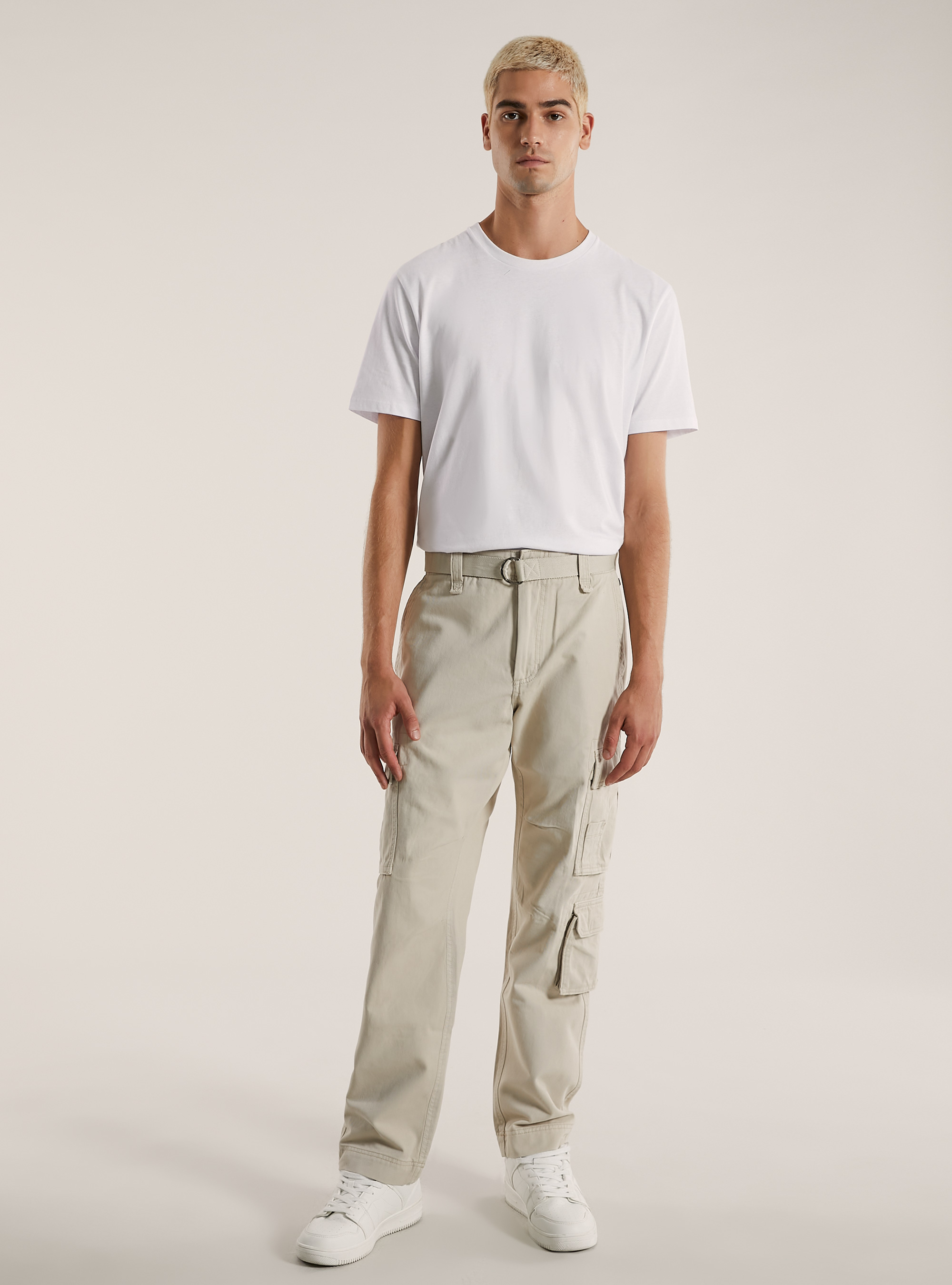 Cargo trousers with belt, BG2 BEIGE MEDIUM