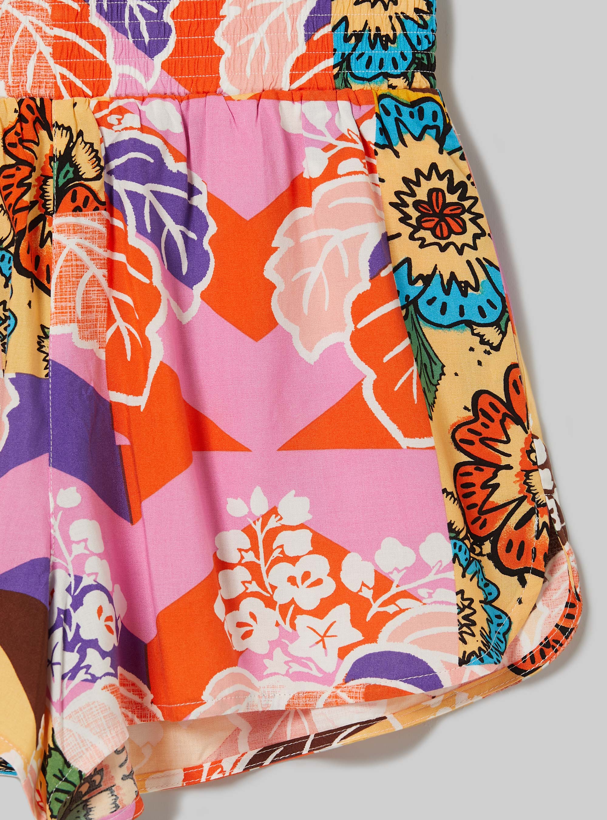Shorts with floral print, OR2 ORANGE MED.