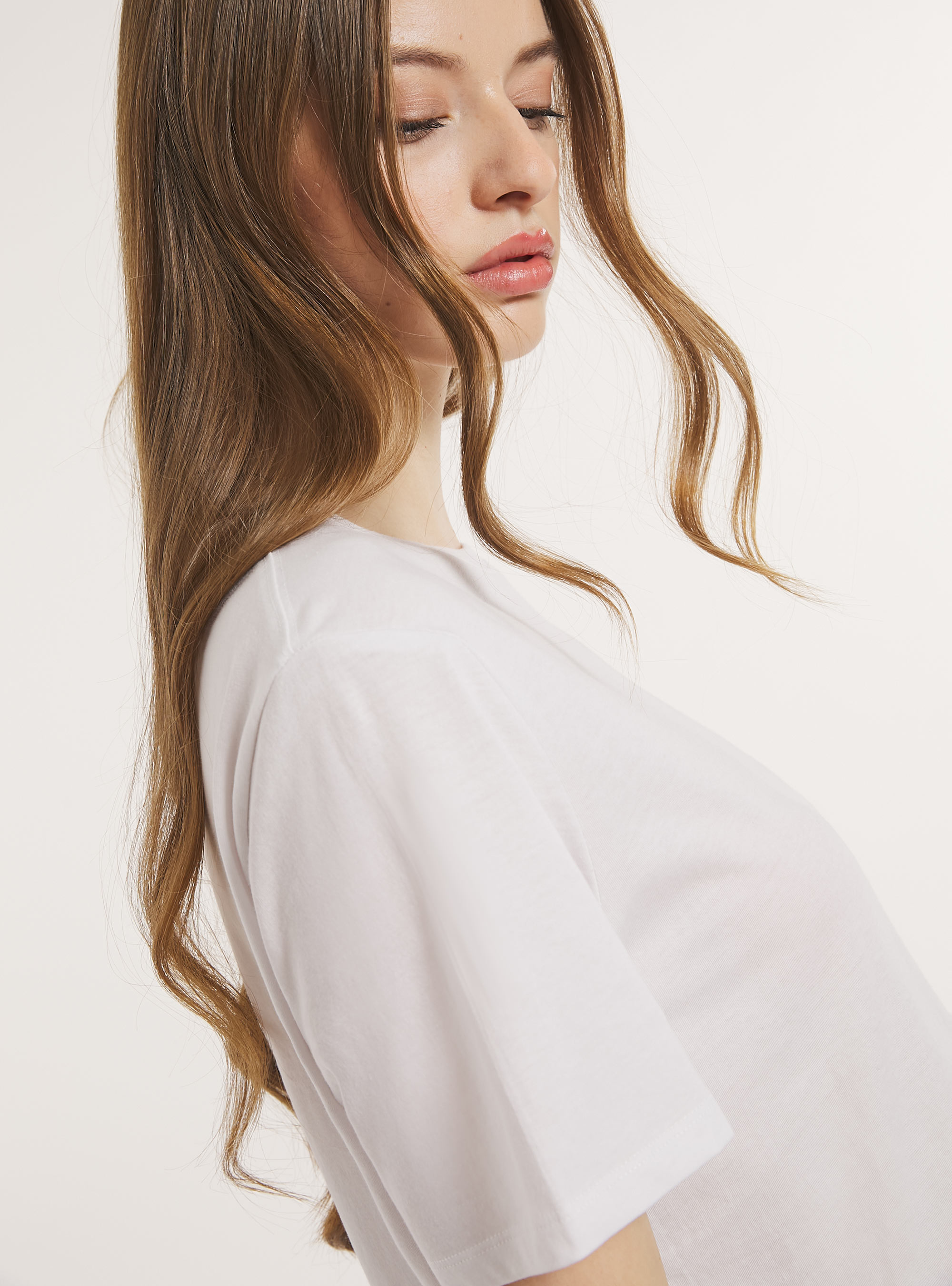 Crew-neck cotton T-shirt, WH3 WHITE