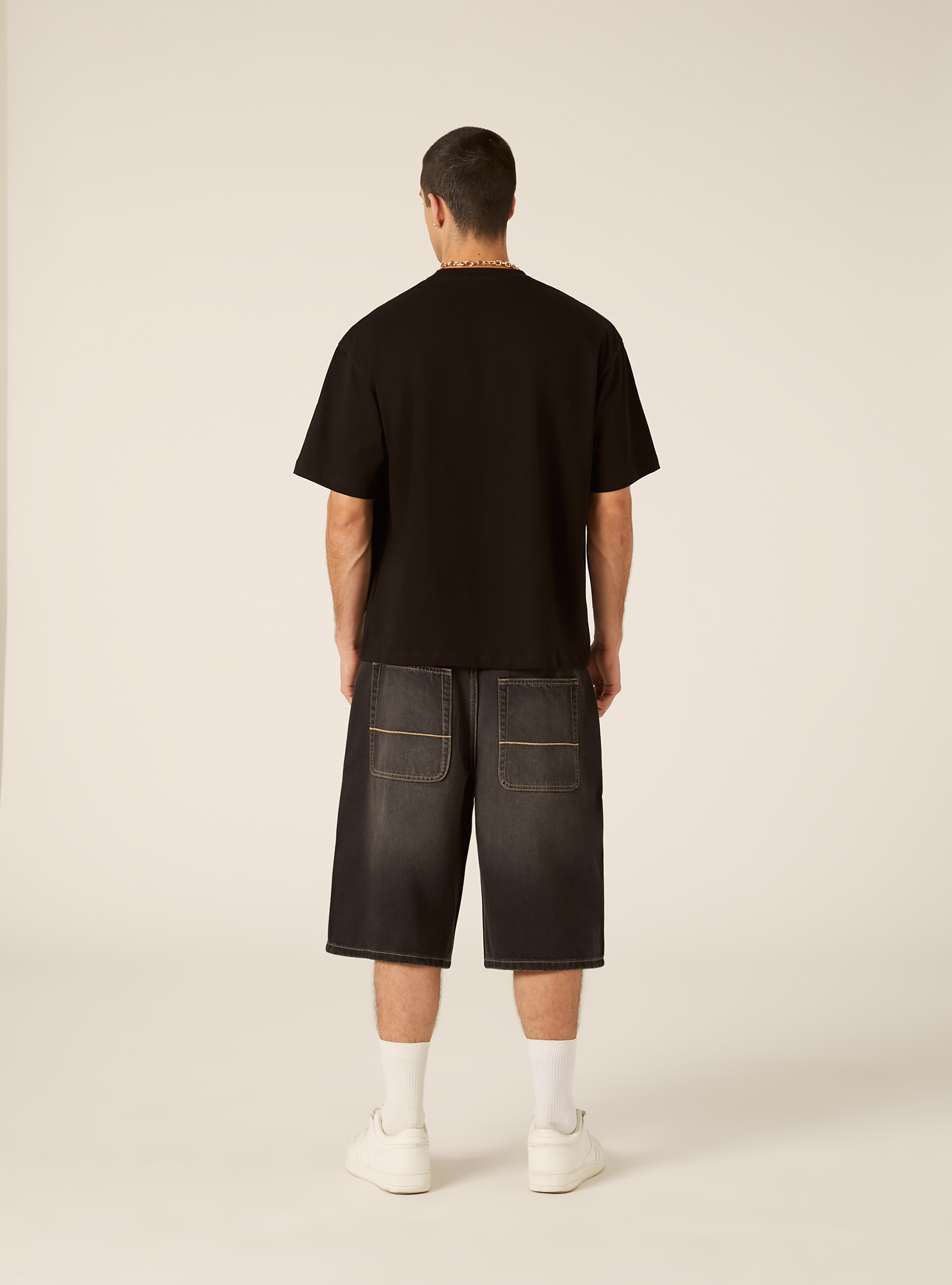 Printed Boxy Fit T-Shirt, BK1 BLACK