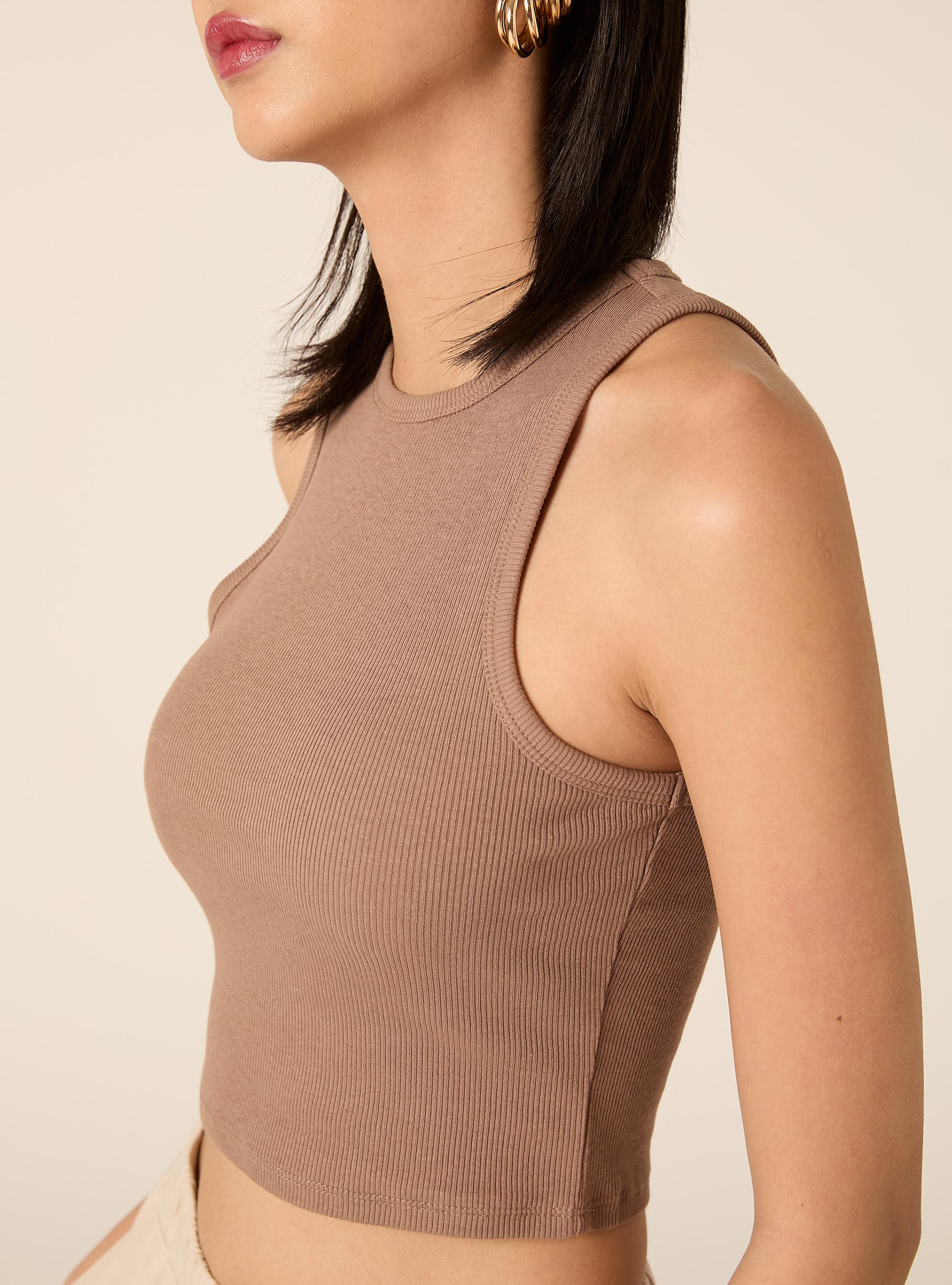 Canotta basic in cannete', BR3 BROWN LIGHT