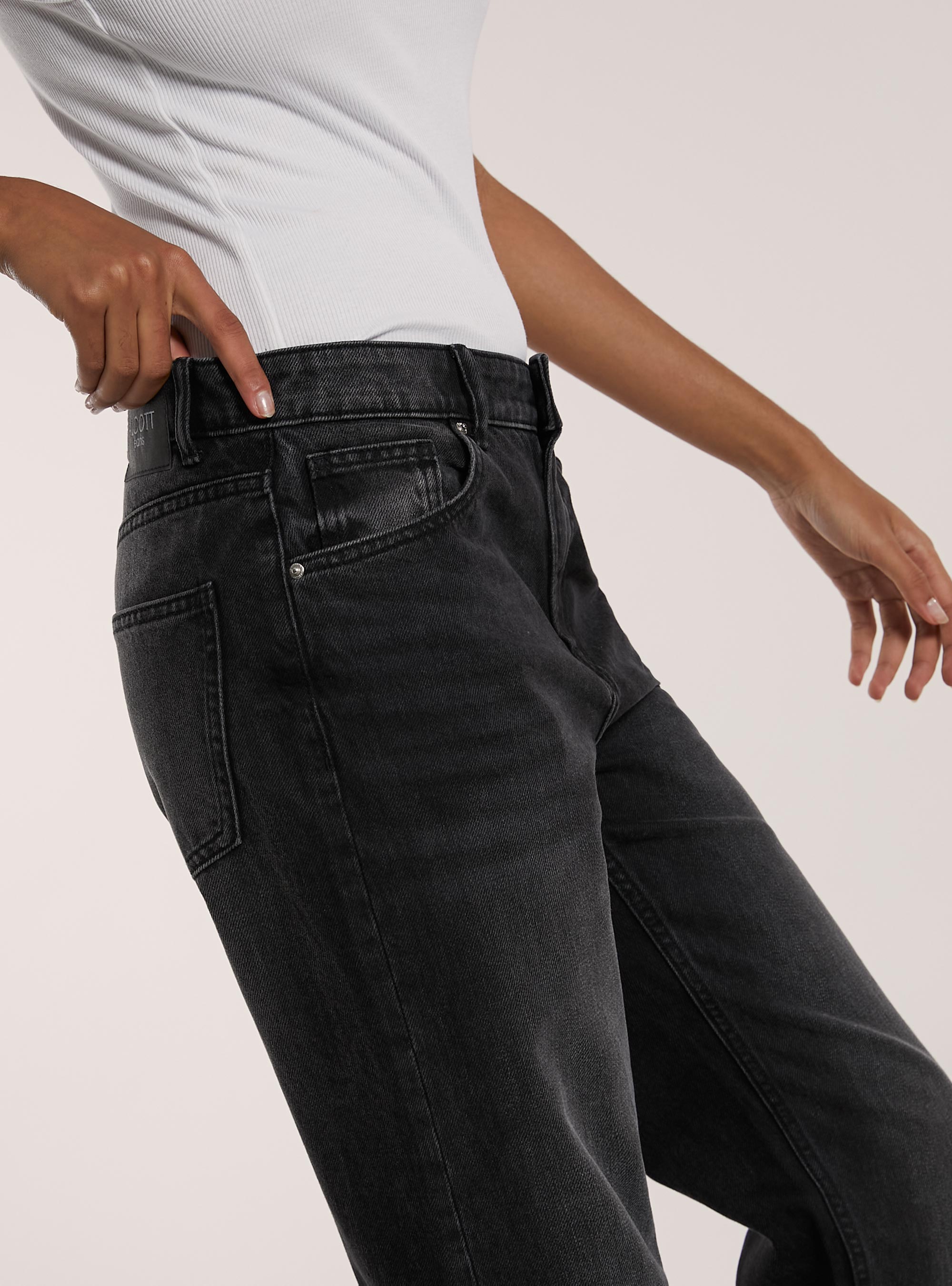 Jeans straight fit, D000 BLACK