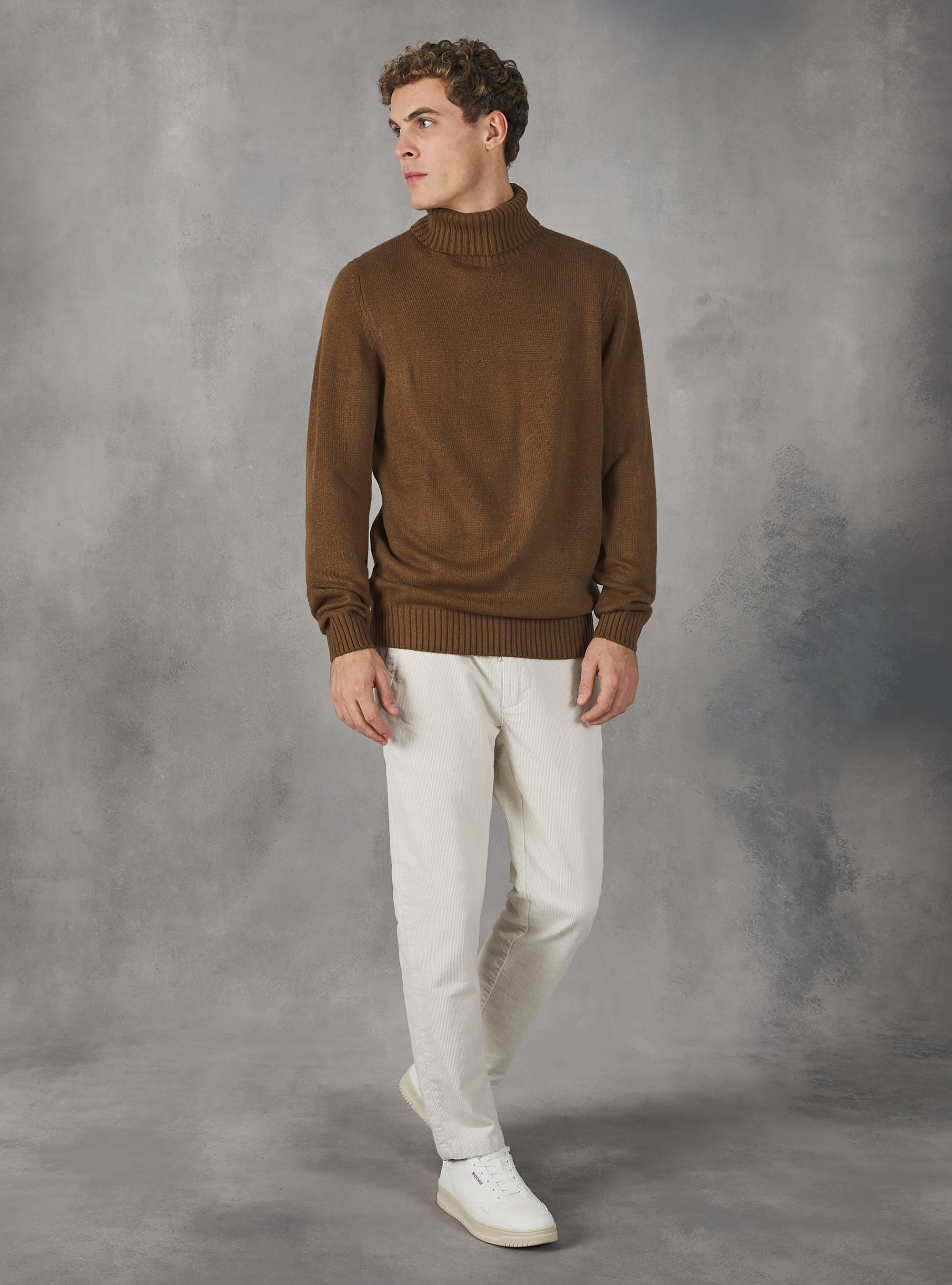 Pullover a collo alto cachemire touch, TB2 TOBACCO MEDIUM