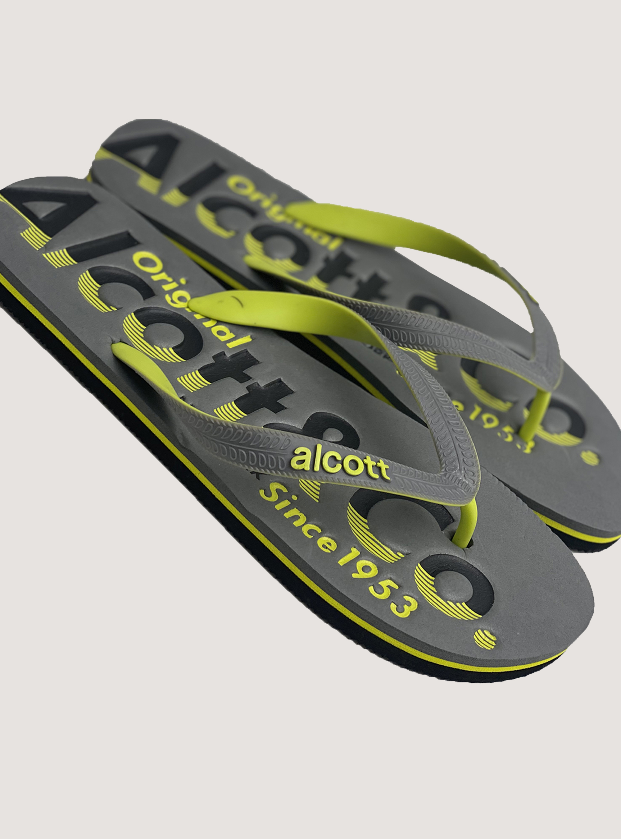 Flip-flops with logo, C1119 GREY