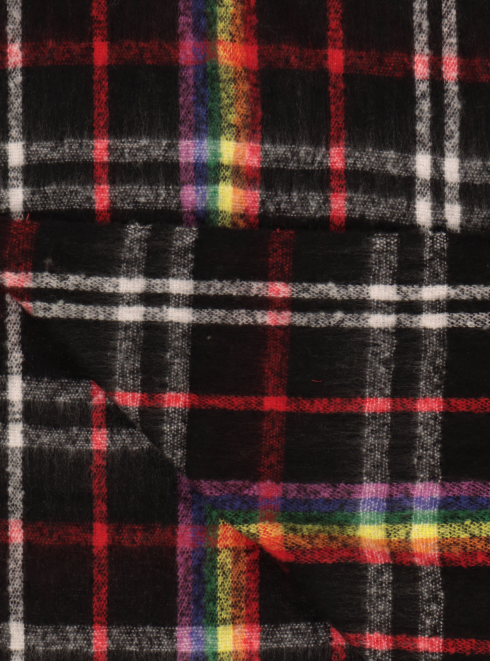 Écharpe à franges, CHECKS BLACK