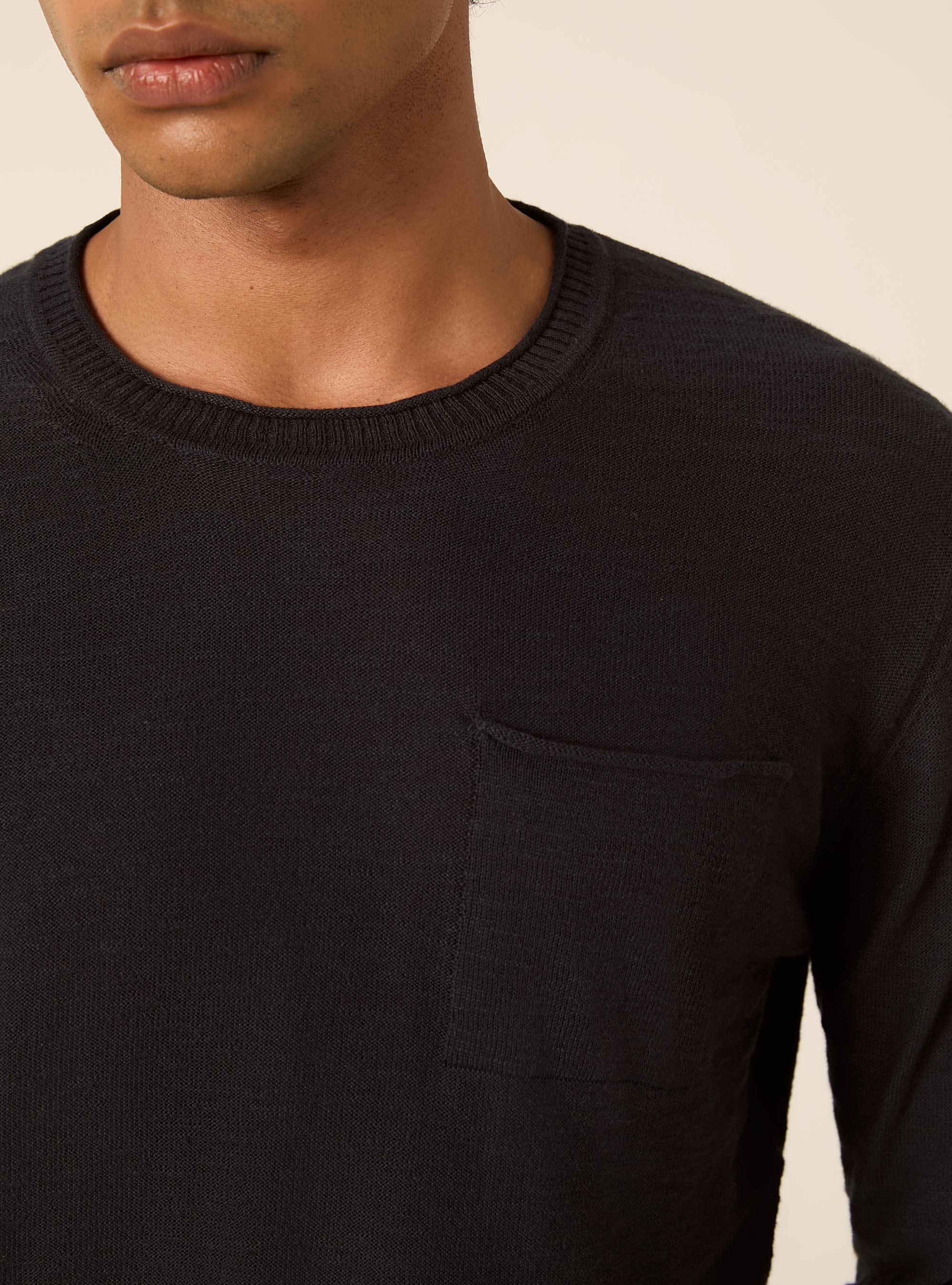 Pullover  in cotone slub, NAVY MEDIO
