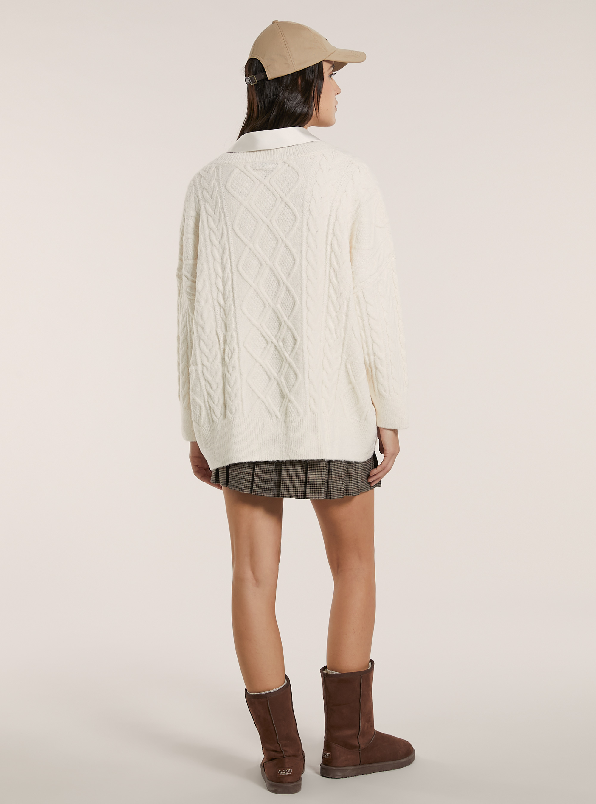 Pullover over a trecce, WH2 WHITE