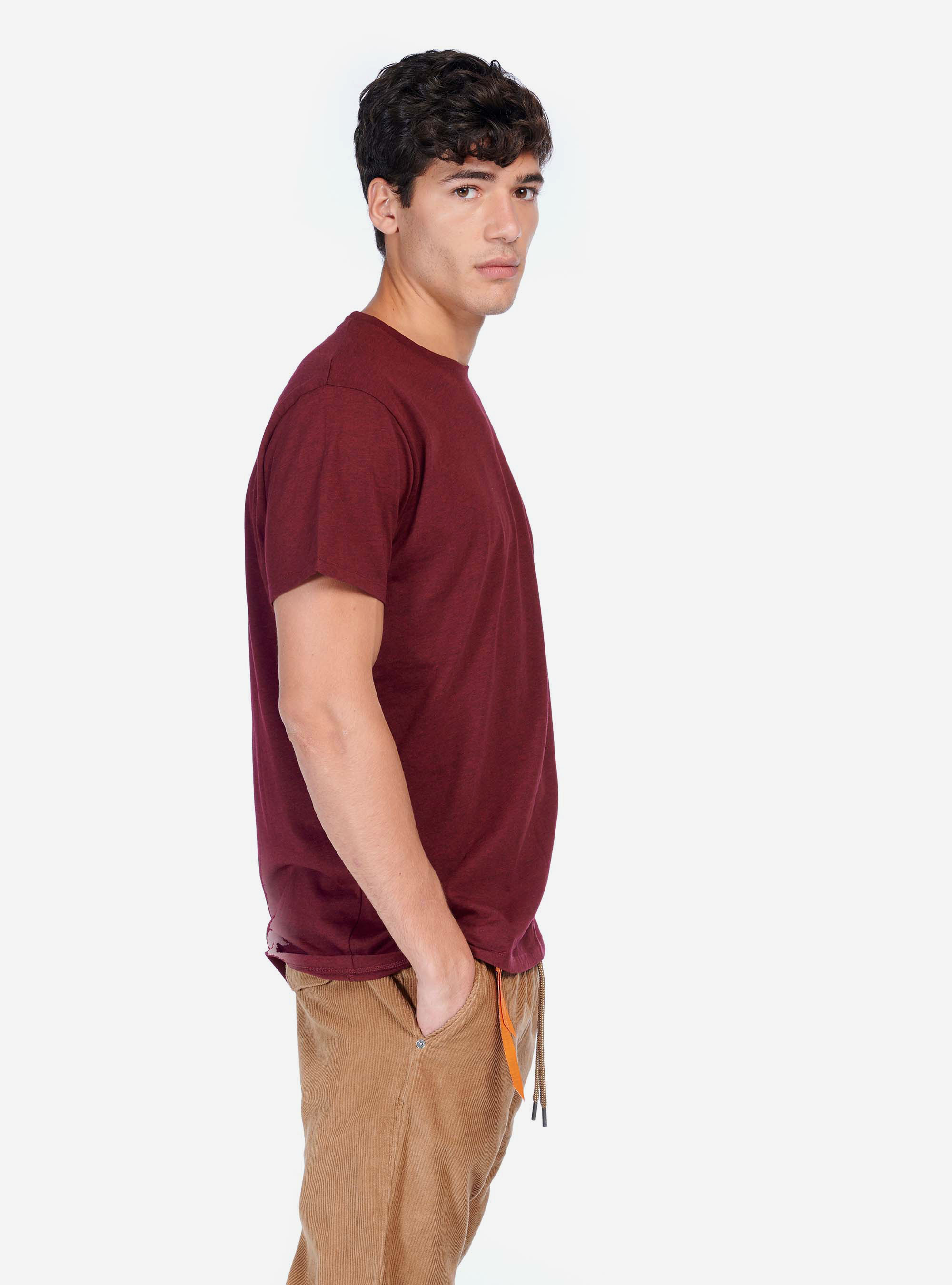 COLOR BLOCK T-SHIRT, BORDEAUX