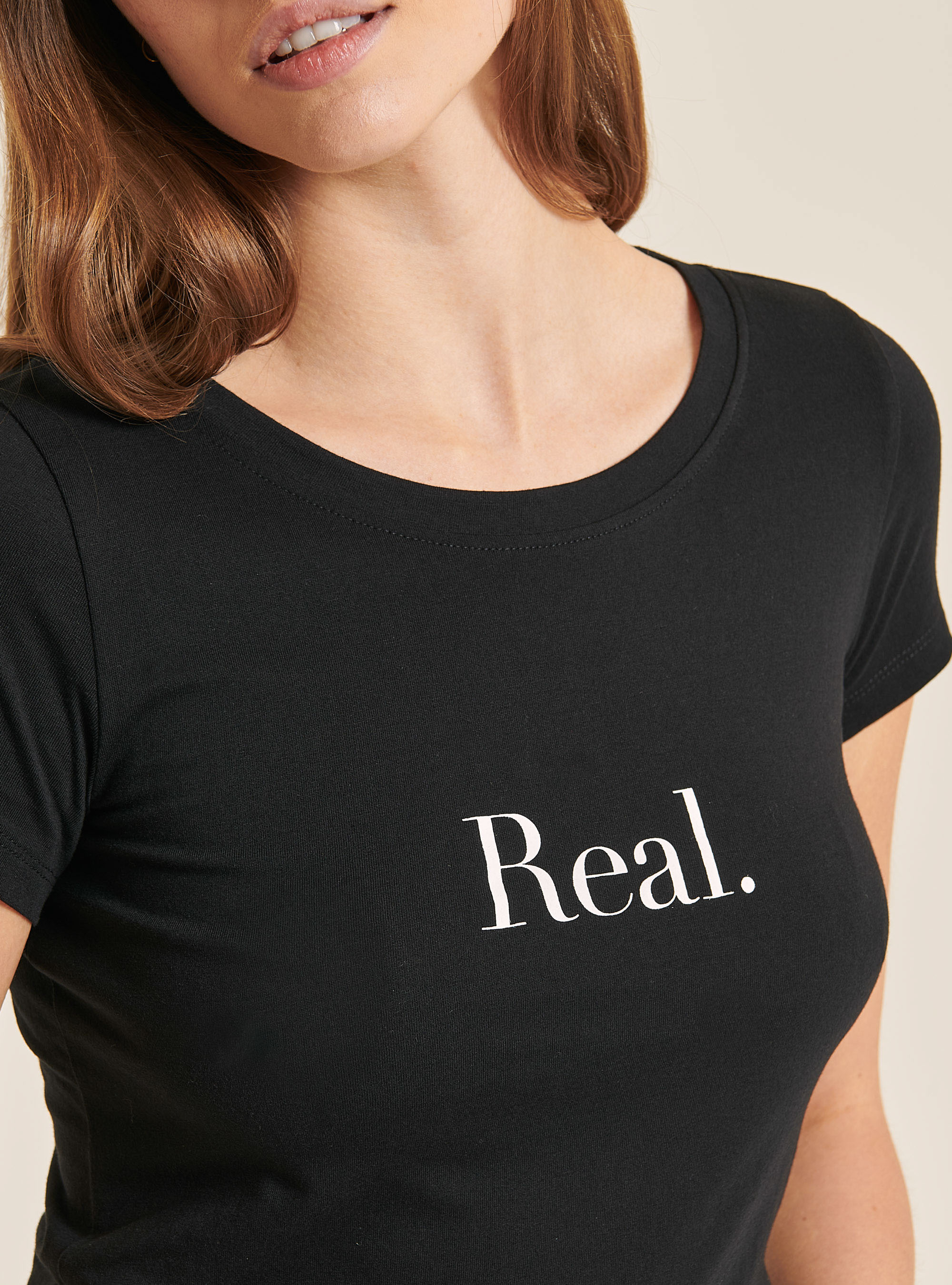 T-shirt en coton avec slogan imprimé, C101 BLACK