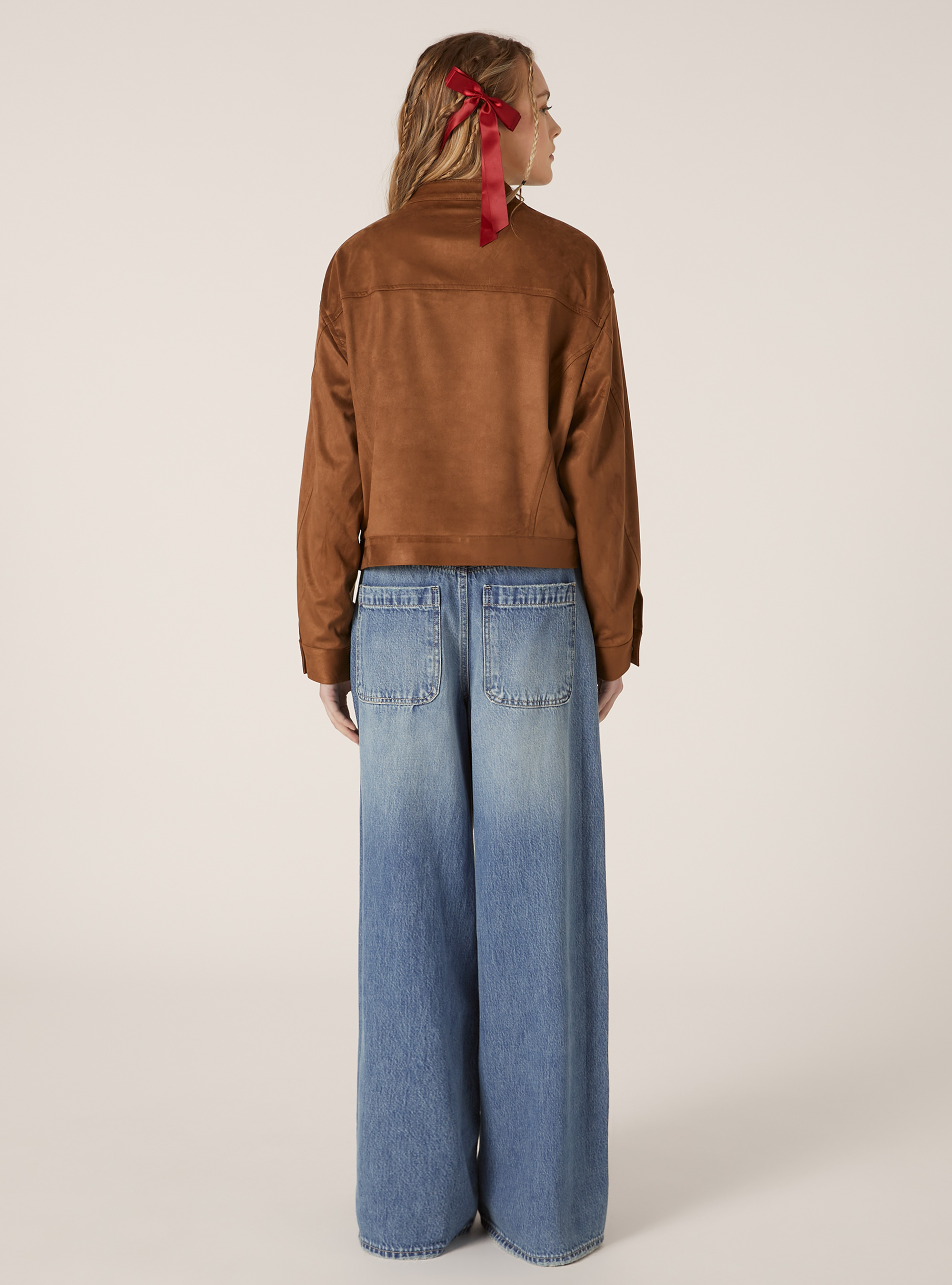 Giubbotto biker effetto suede, TB2 TOBACCO MEDIUM