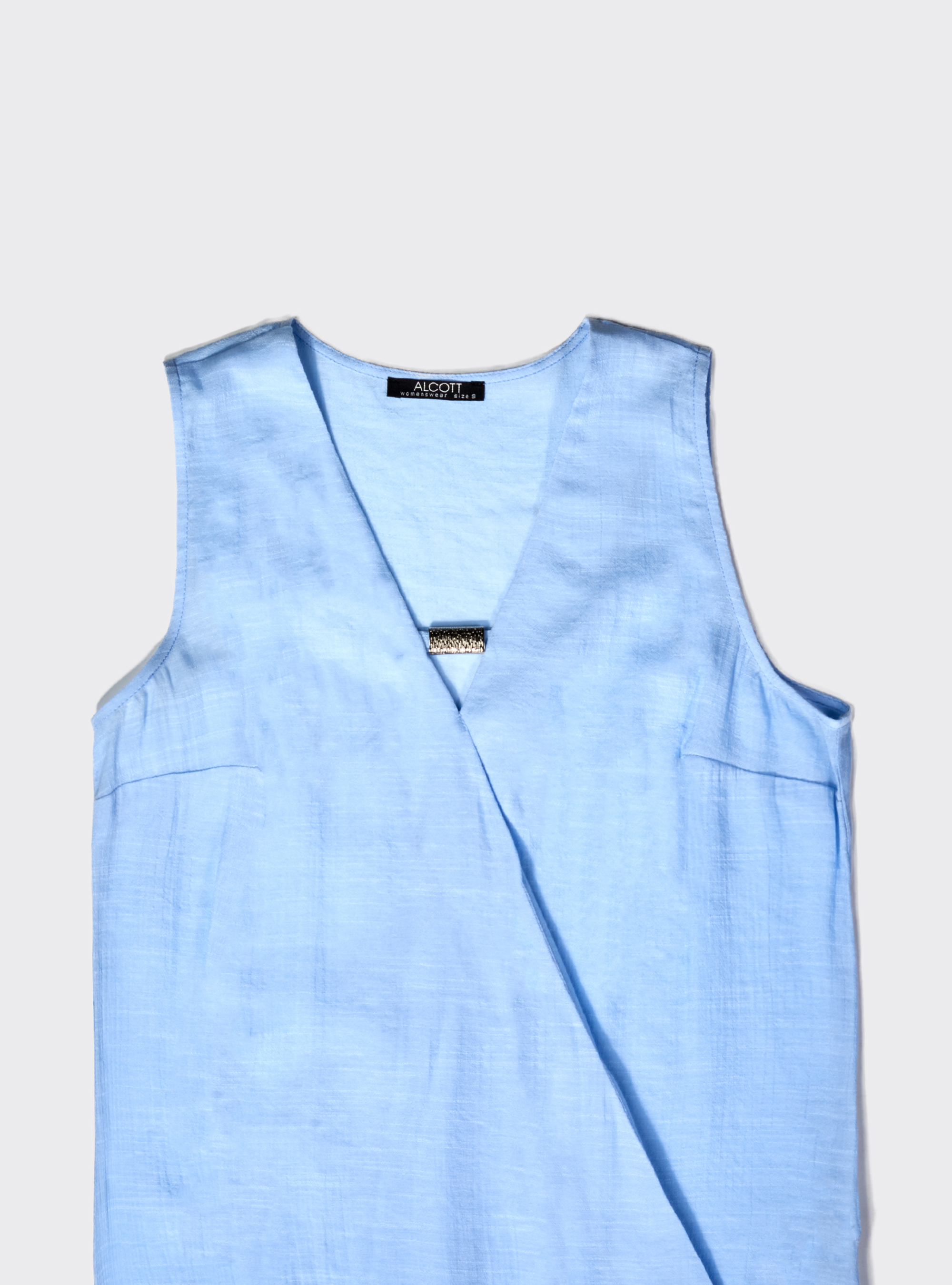 Blusa con gioiello, C175 AZURRE