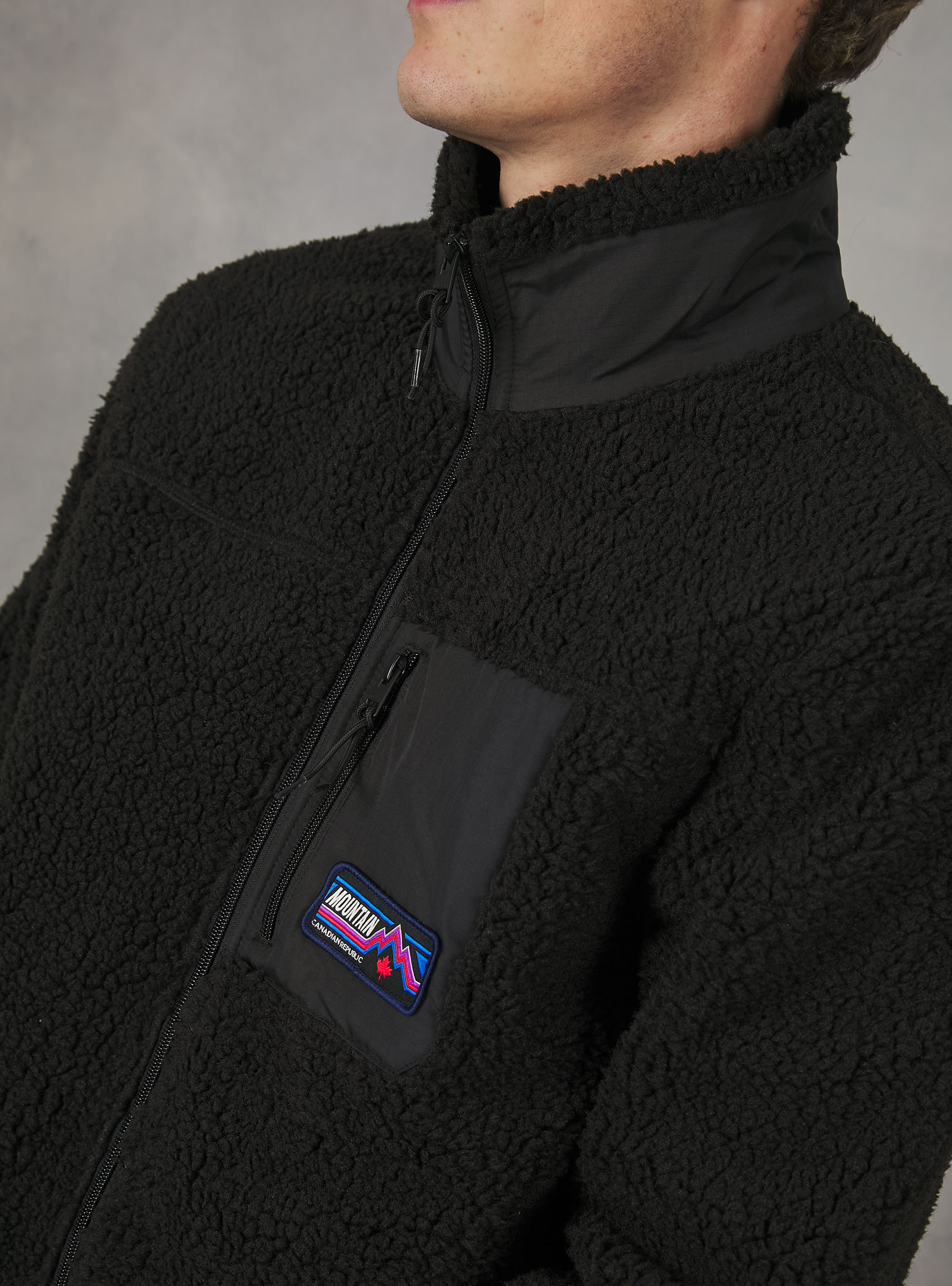 Teddy jacket with fleece lining, BK1 BLACK