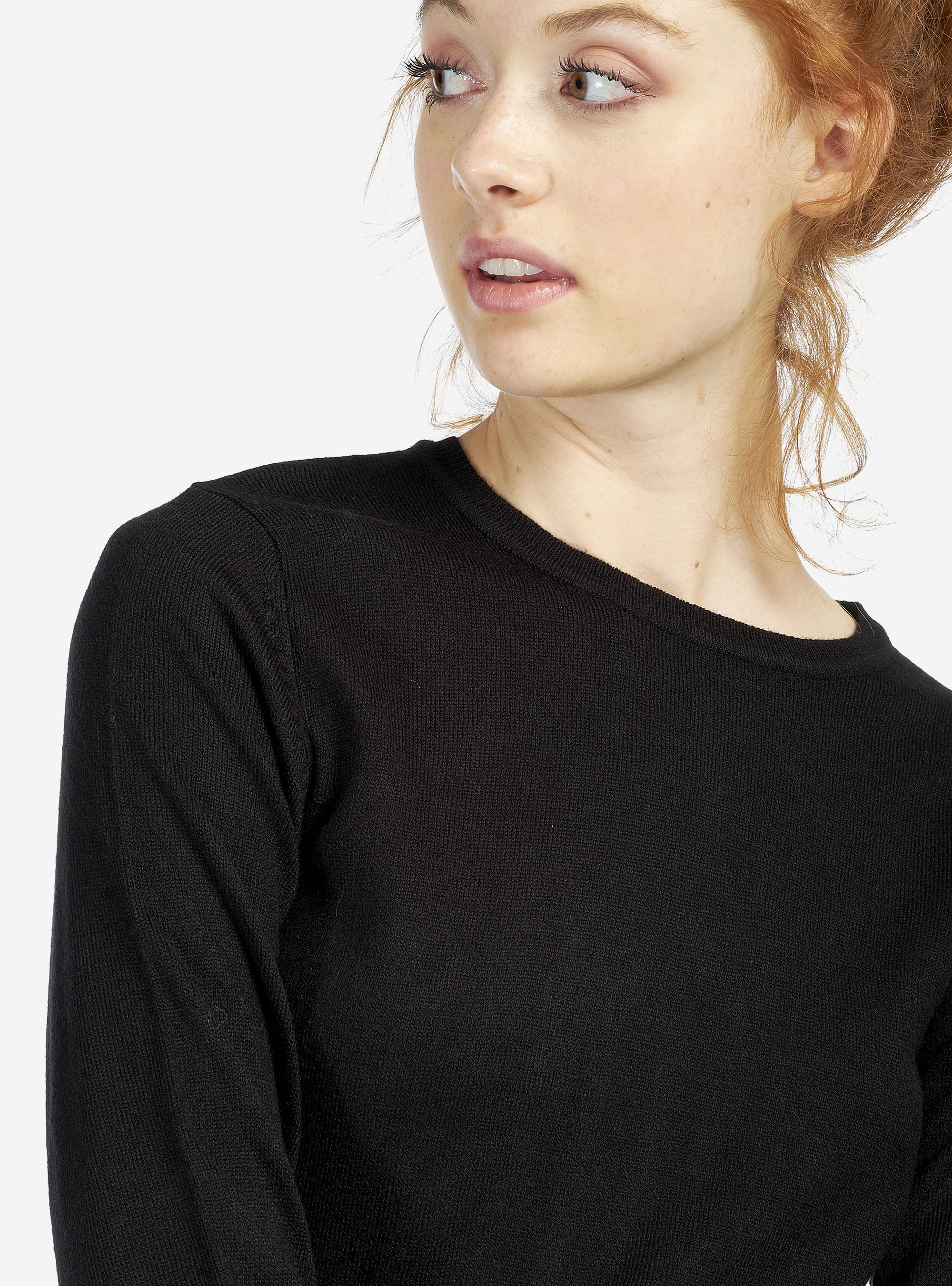 BASIC CREWNECK PULLOVER, BLACK