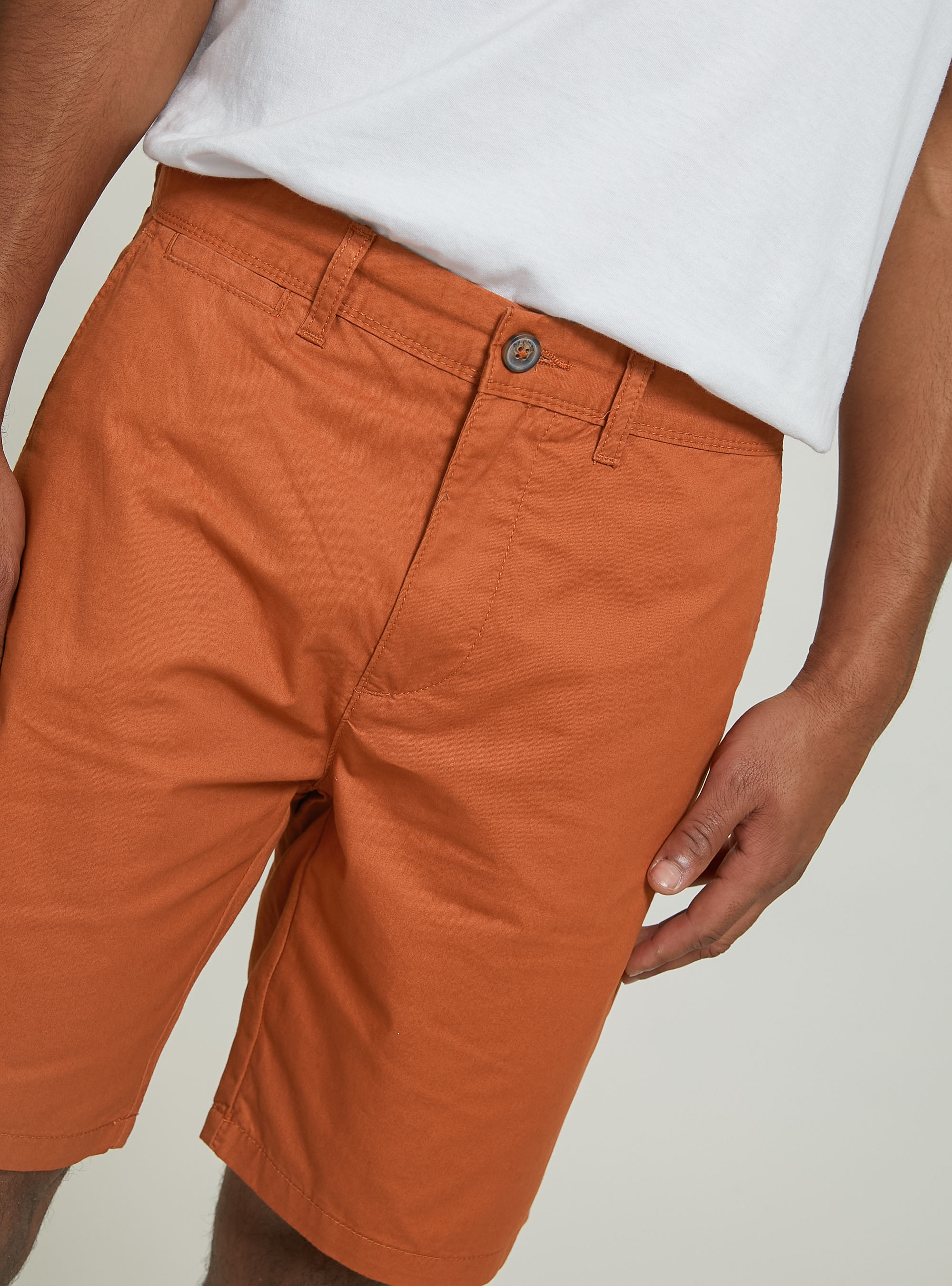 Plain twill Bermuda shorts, C3401 RUSTY