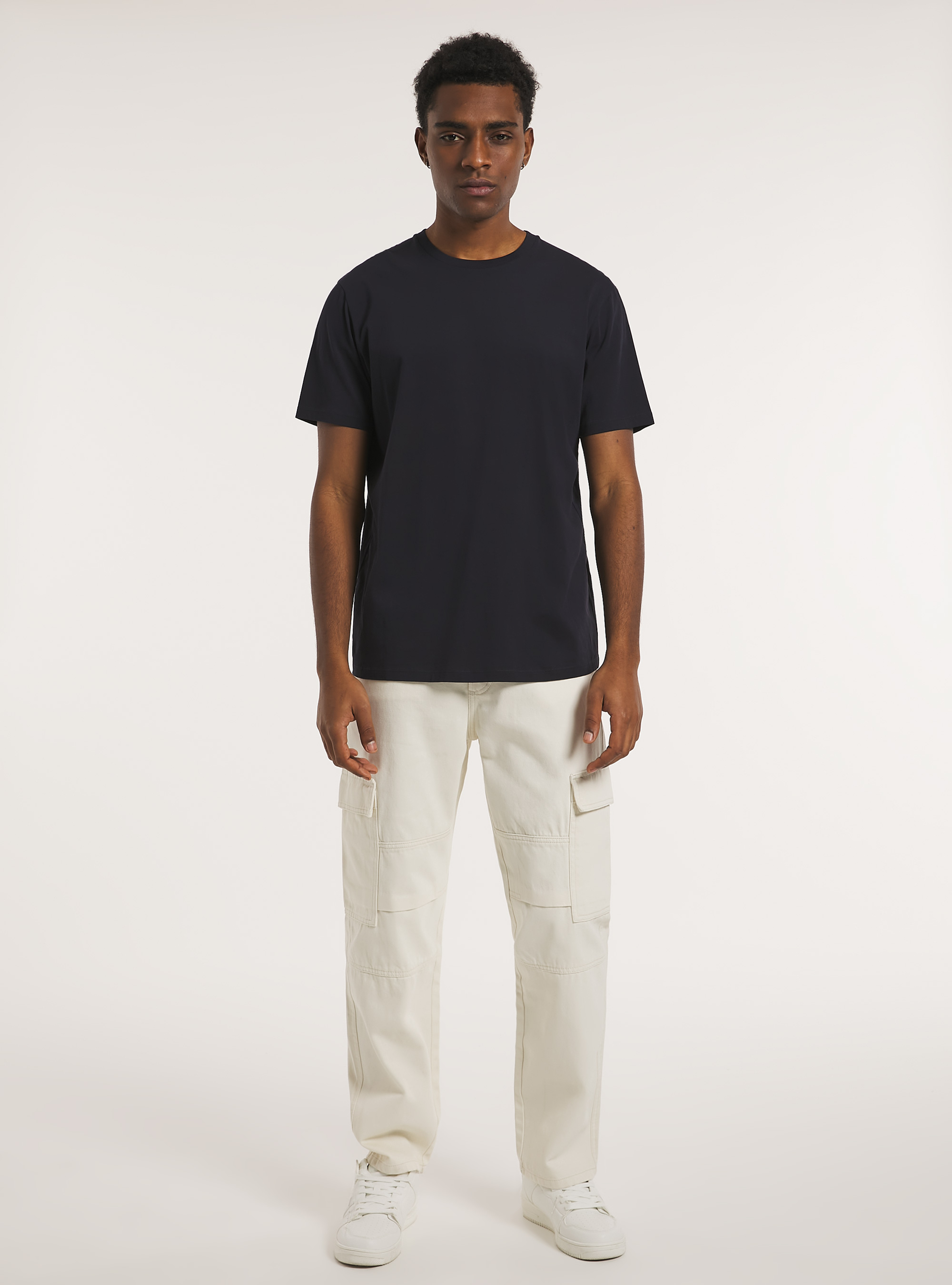 Cotton cargo trousers, WH1 OFF WHITE