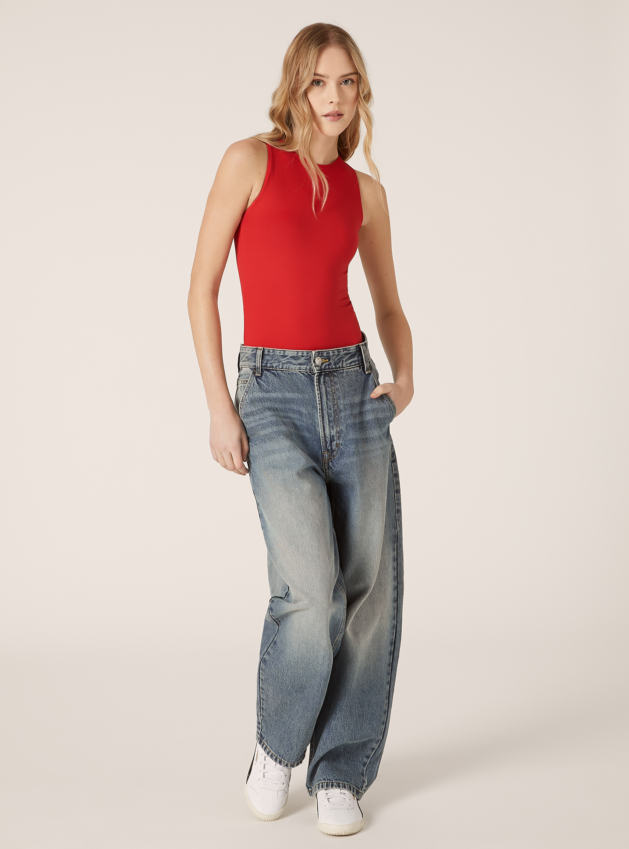 Body avec encolure licou stretch, RD2 RED MEDIUM