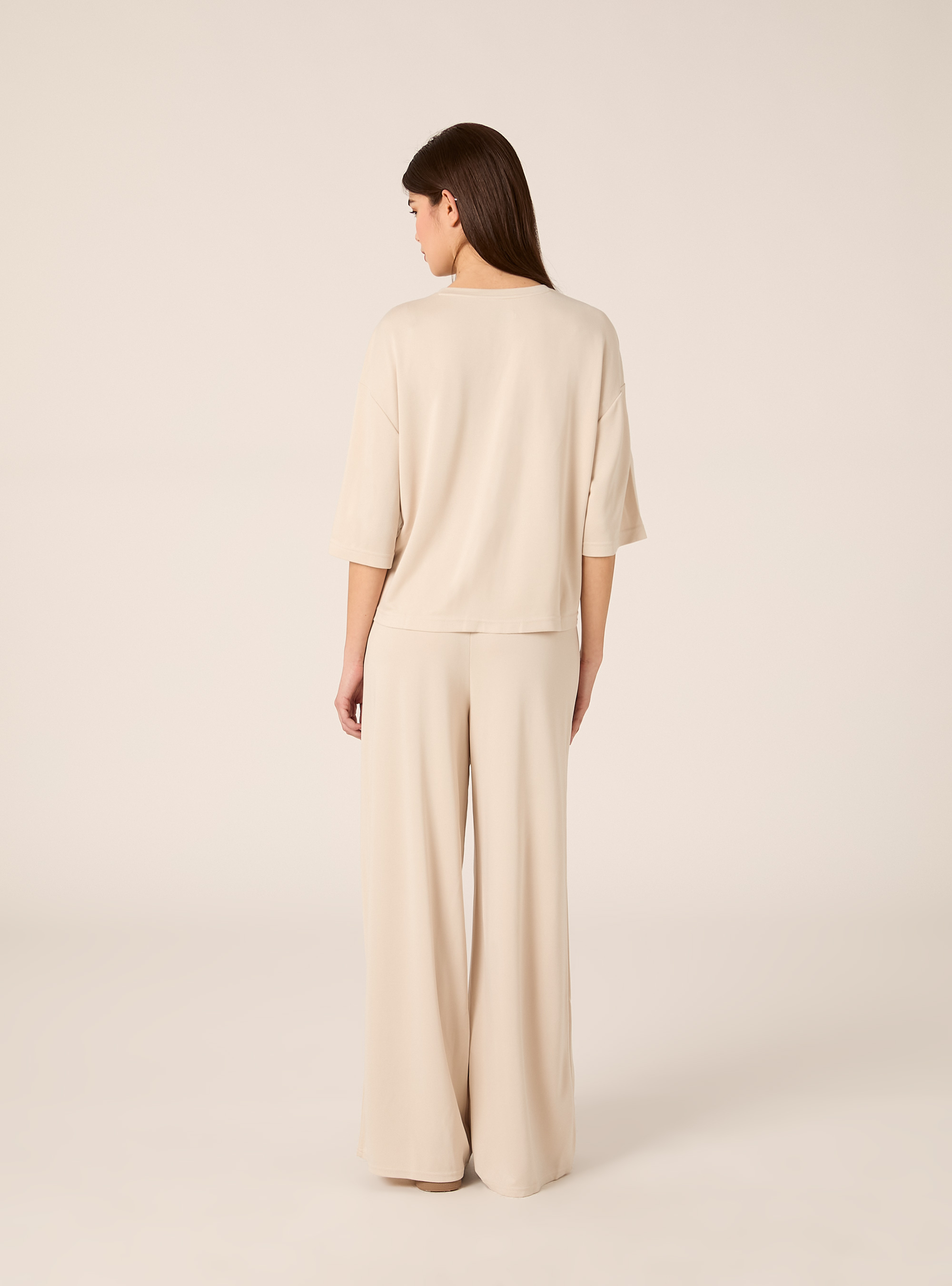 Half sleeve crew neck t-shirt, BG3 BEIGE LIGHT