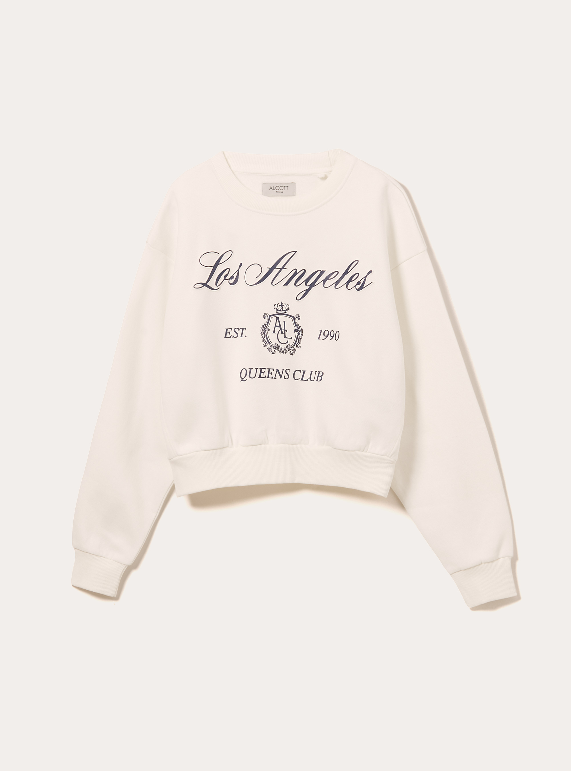 Boxy fit sweatshirt with print, WH2 WHITE