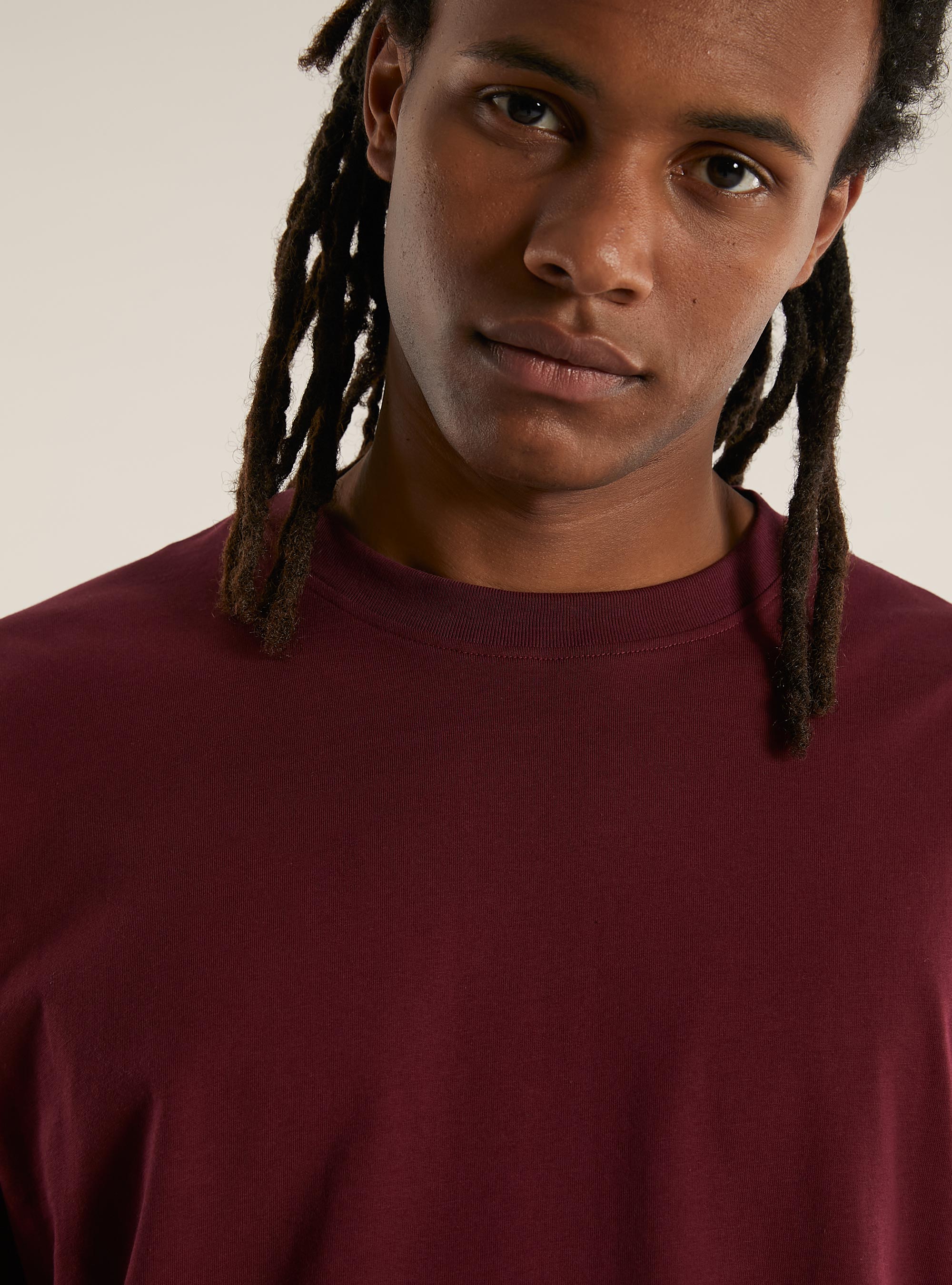 Tee-shirt à la coupe large, BO1 BORDEAUX DARK