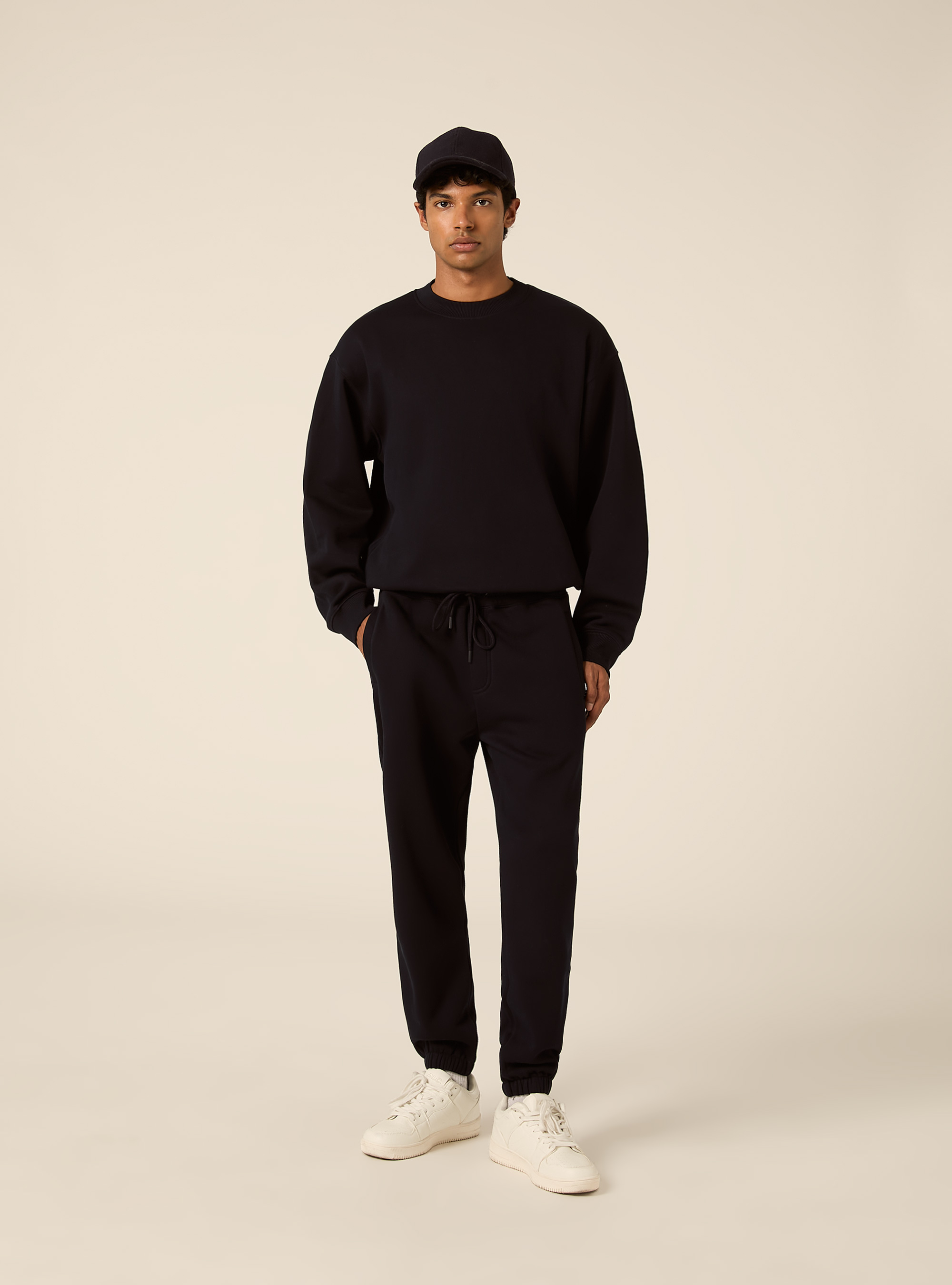 Jogger basico con coulisse ed elastico in vita, NA1 NAVY DARK