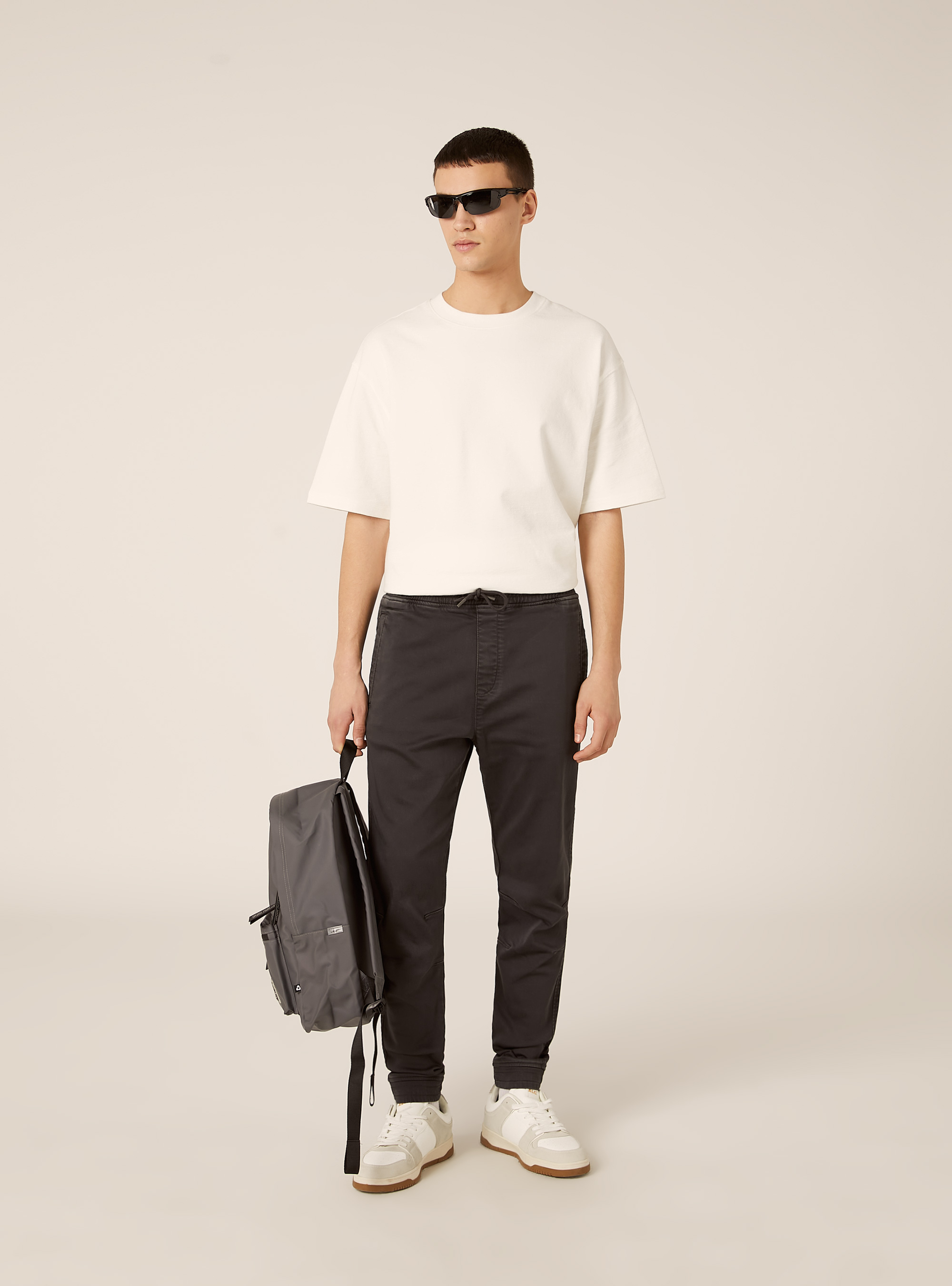 Cotton jogger trousers, GY1 GREY DARK