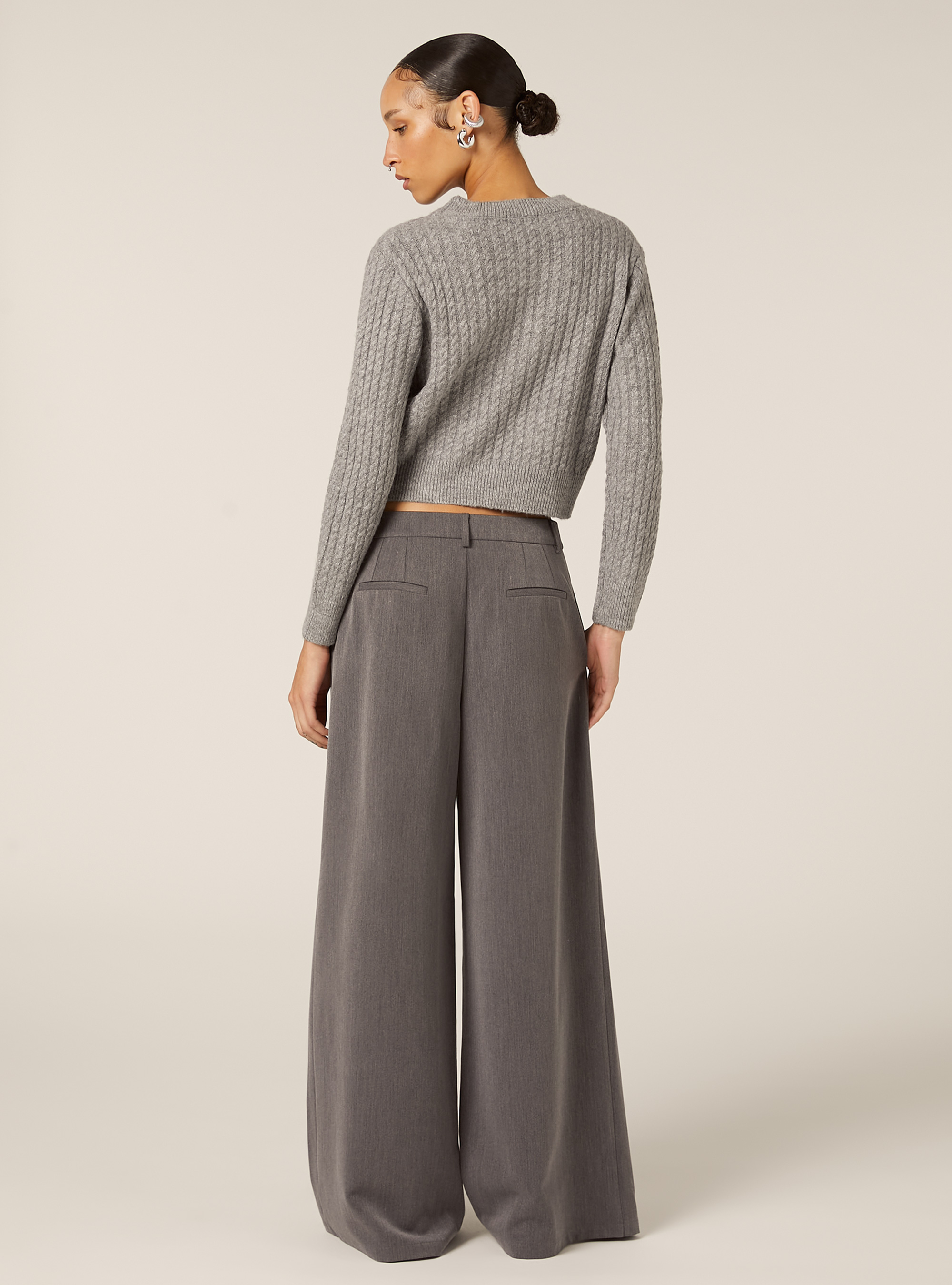 Maglia a trecce, MGY2 GREY MEL MEDIUM