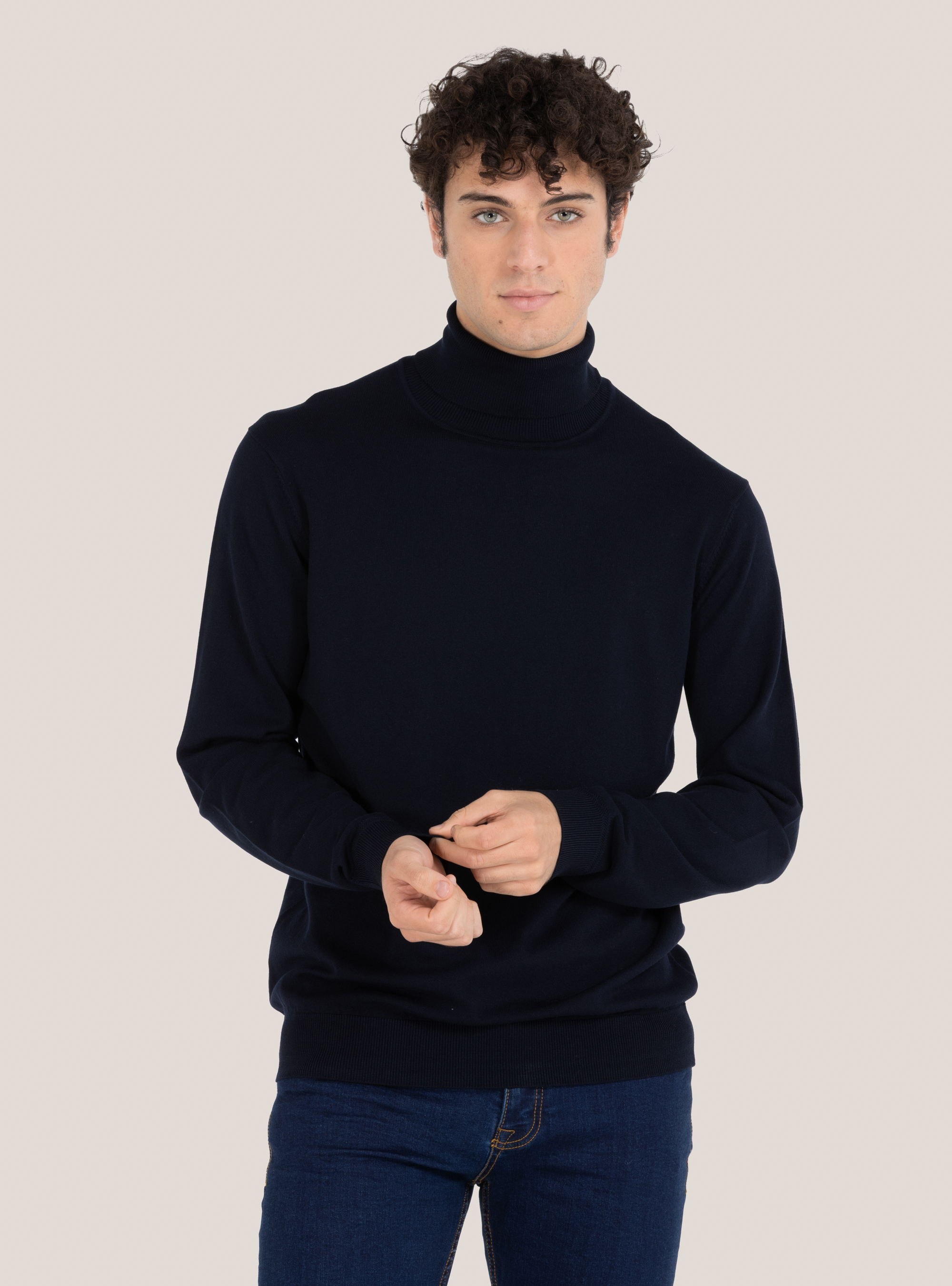 Basic turtleneck pullover, BLUE NAVY