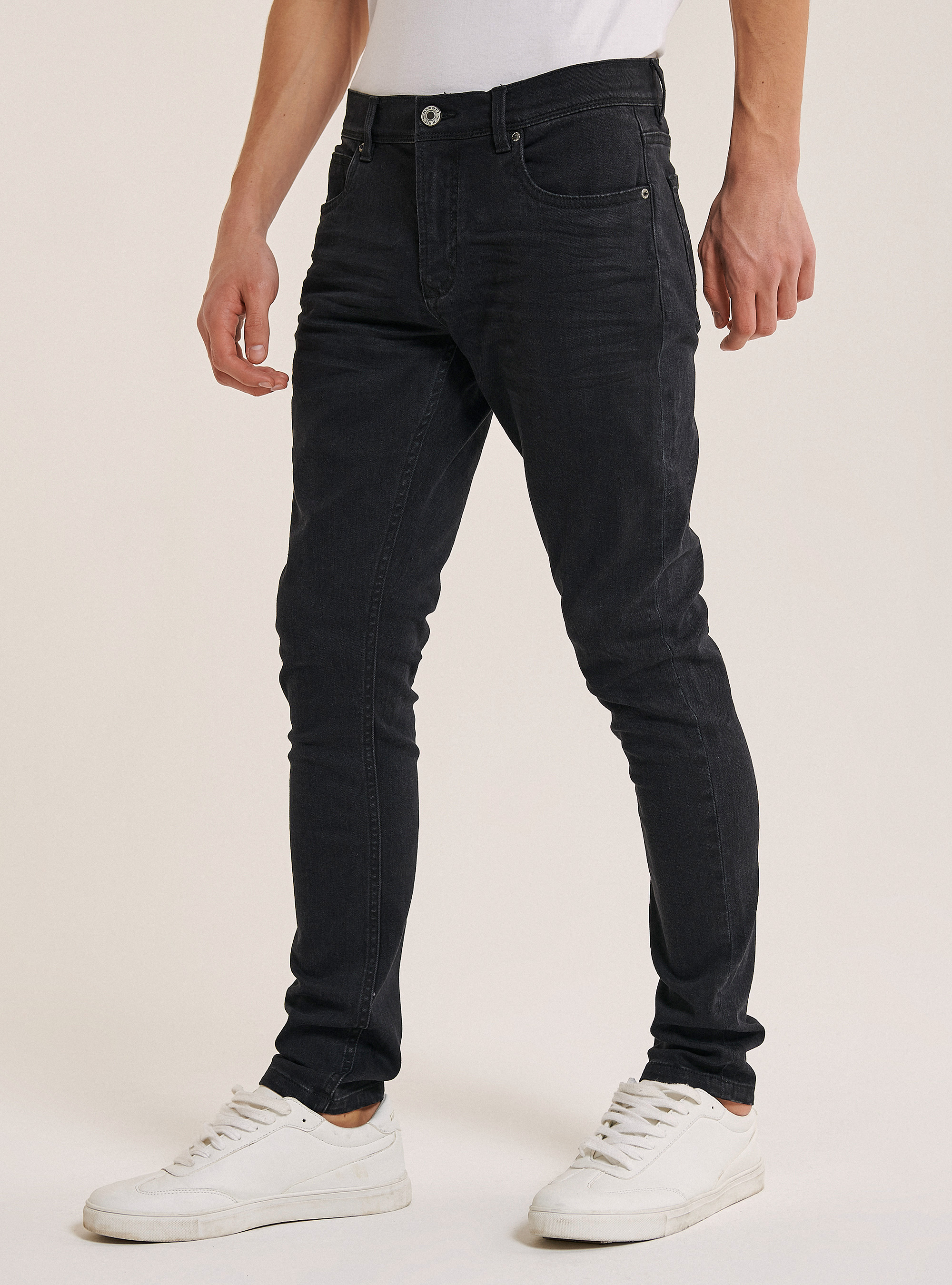 Super skinny jeans in cotton, BLACK
