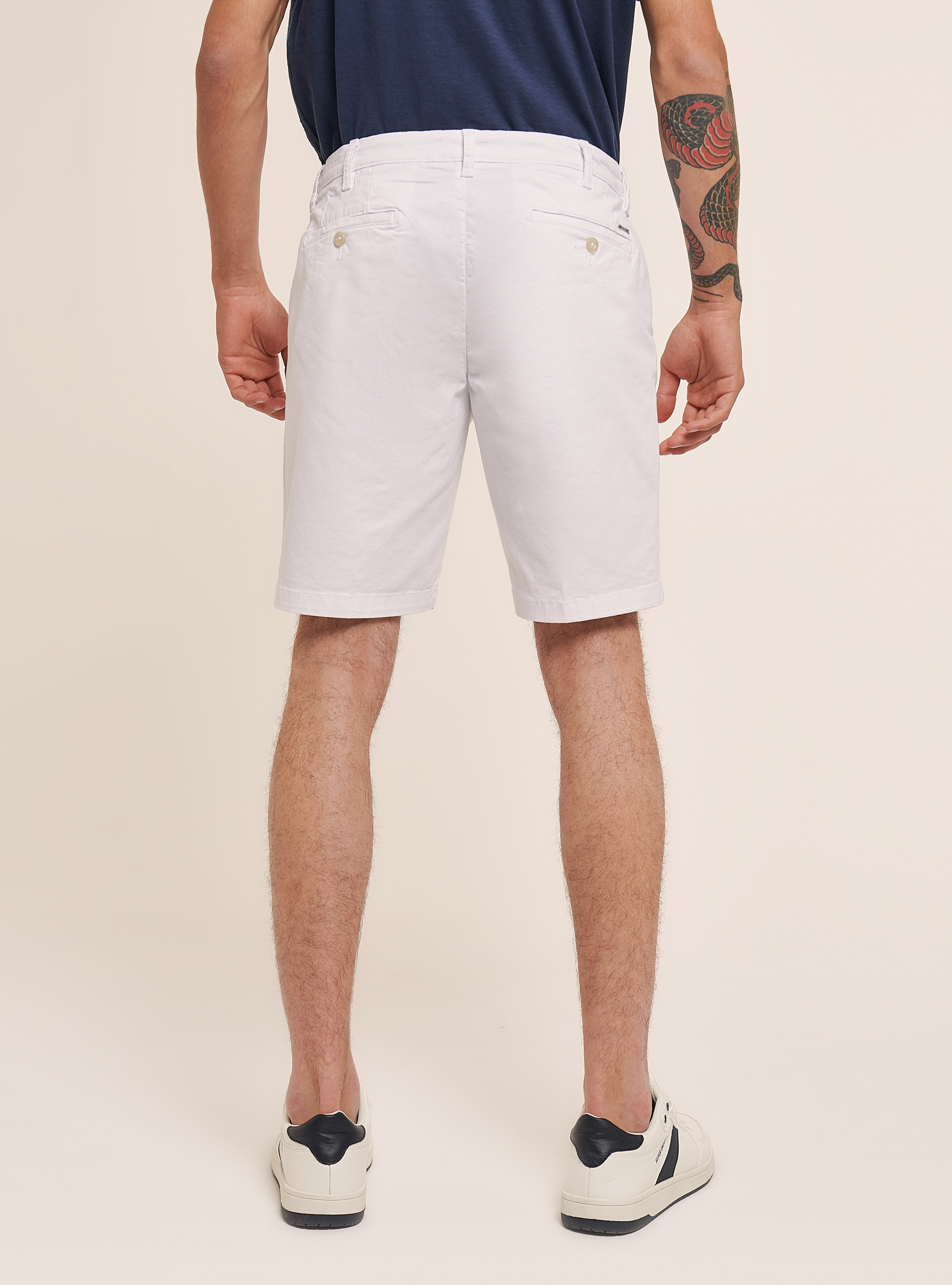 Cotton basic bermuda, C028 OFF WHITE